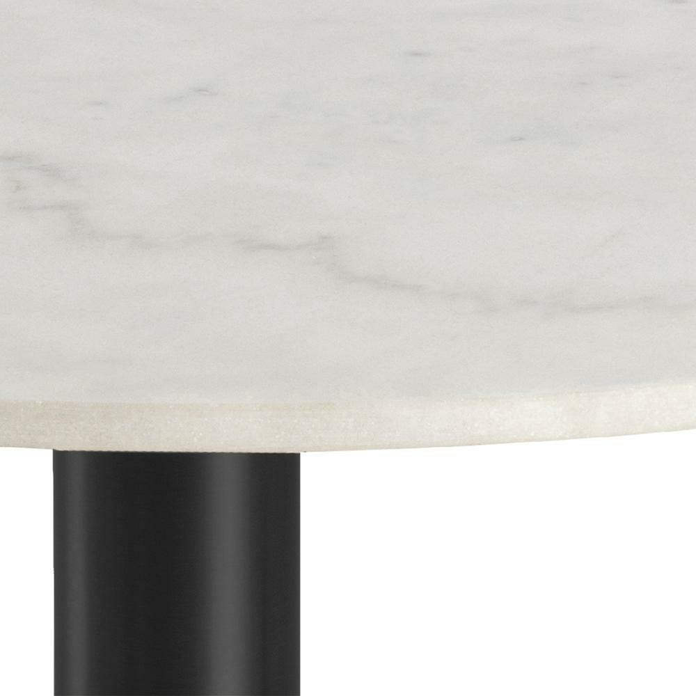 Bendt Ronde Eettafel 'Clement' Ø105cm, Wit Marmer/Zwart, kleur Wit/Zwart