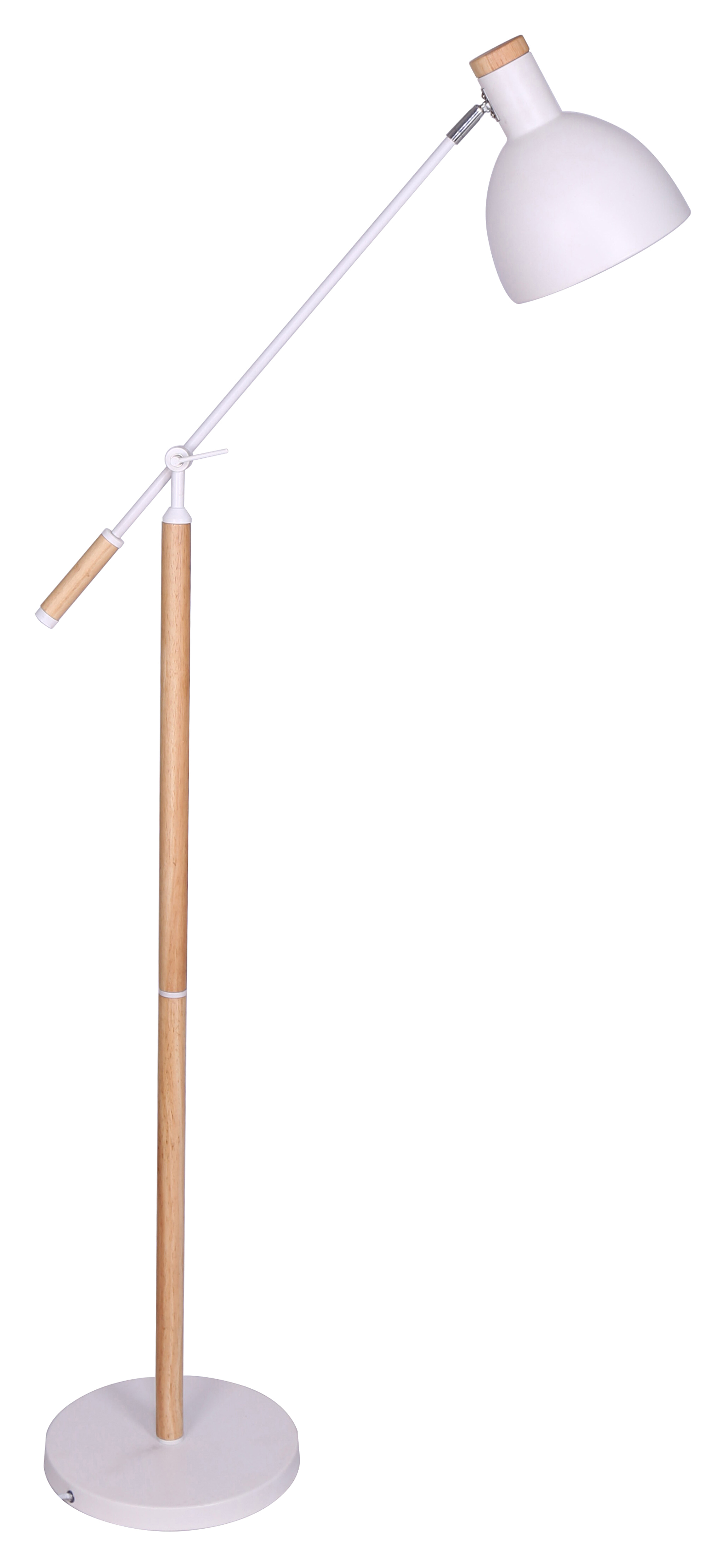 Artistiq Vloerlamp Maynor 166cm hoog, Verstelbaar, Metaal en hout - Wit
