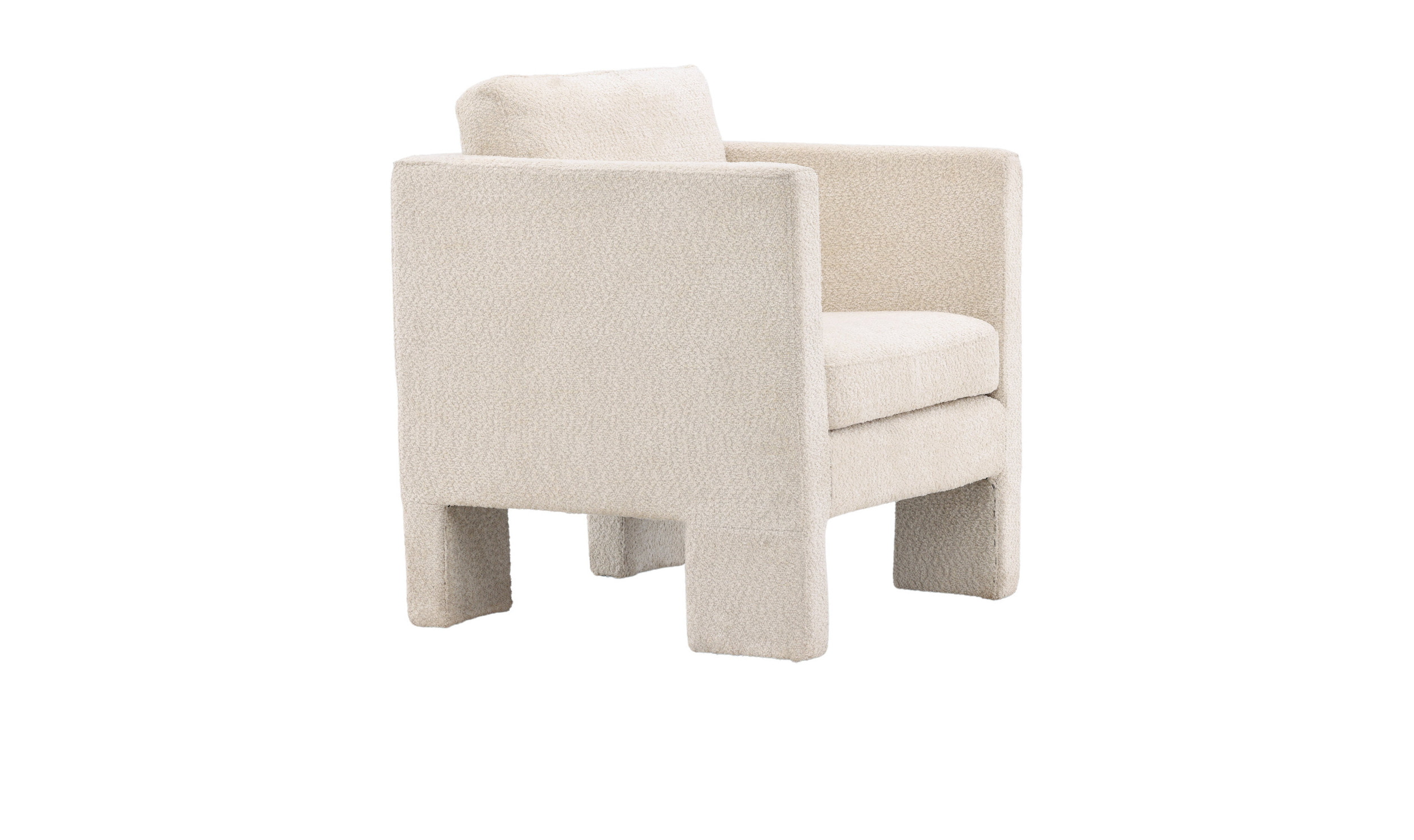 Nohr Fauteuil 'Diann' Bouclé, kleur Wit
