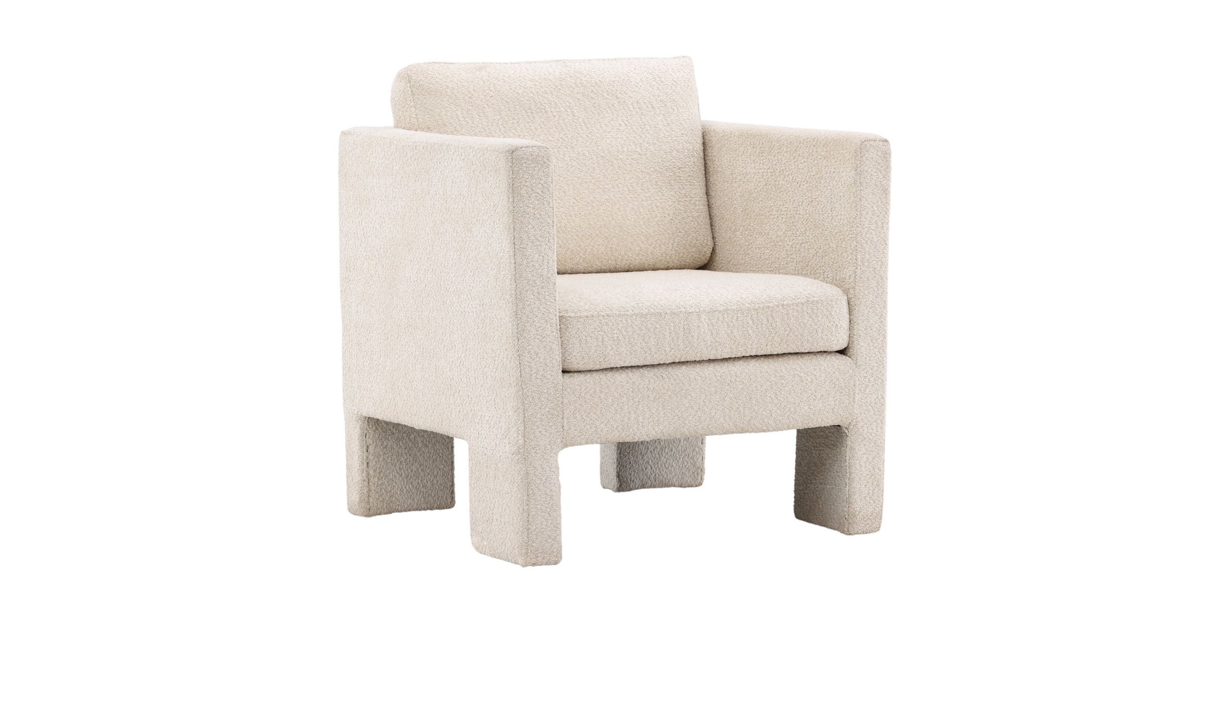Nohr Fauteuil 'Diann' Bouclé, kleur Wit