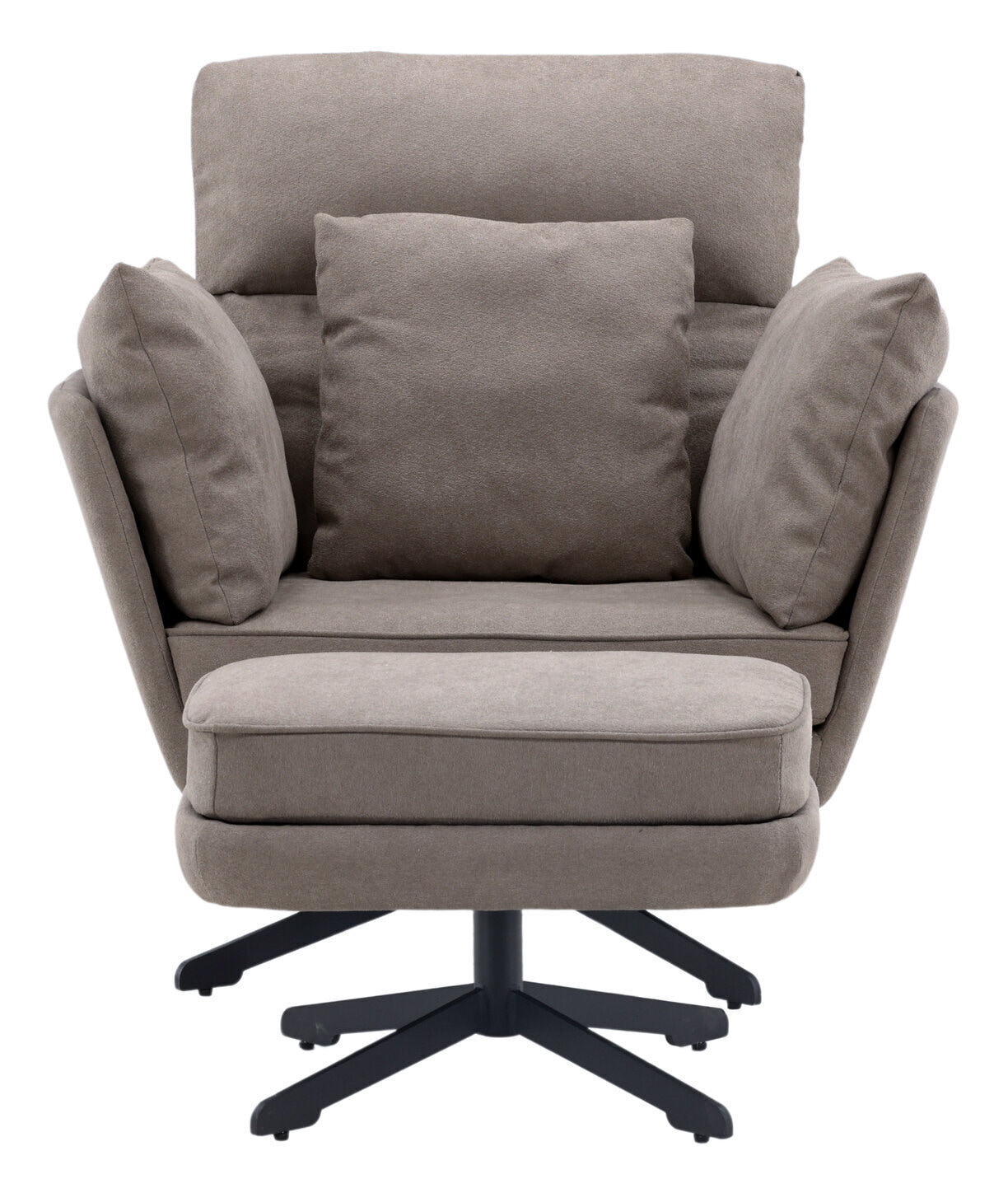 Nohr Fauteuil 'Crystie' Met voetenbank, Bouclé, kleur Grijs