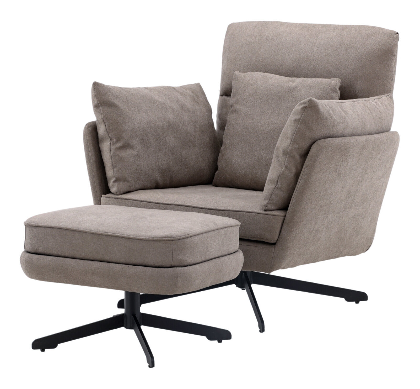Nohr Fauteuil 'Crystie' Met voetenbank, Bouclé, kleur Grijs