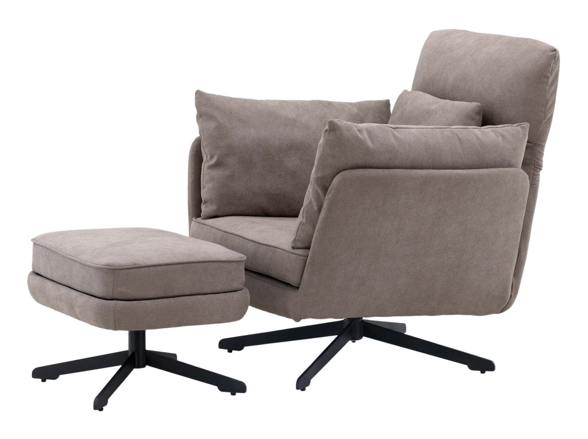 Nohr Fauteuil 'Crystie' Met voetenbank, Bouclé, kleur Grijs