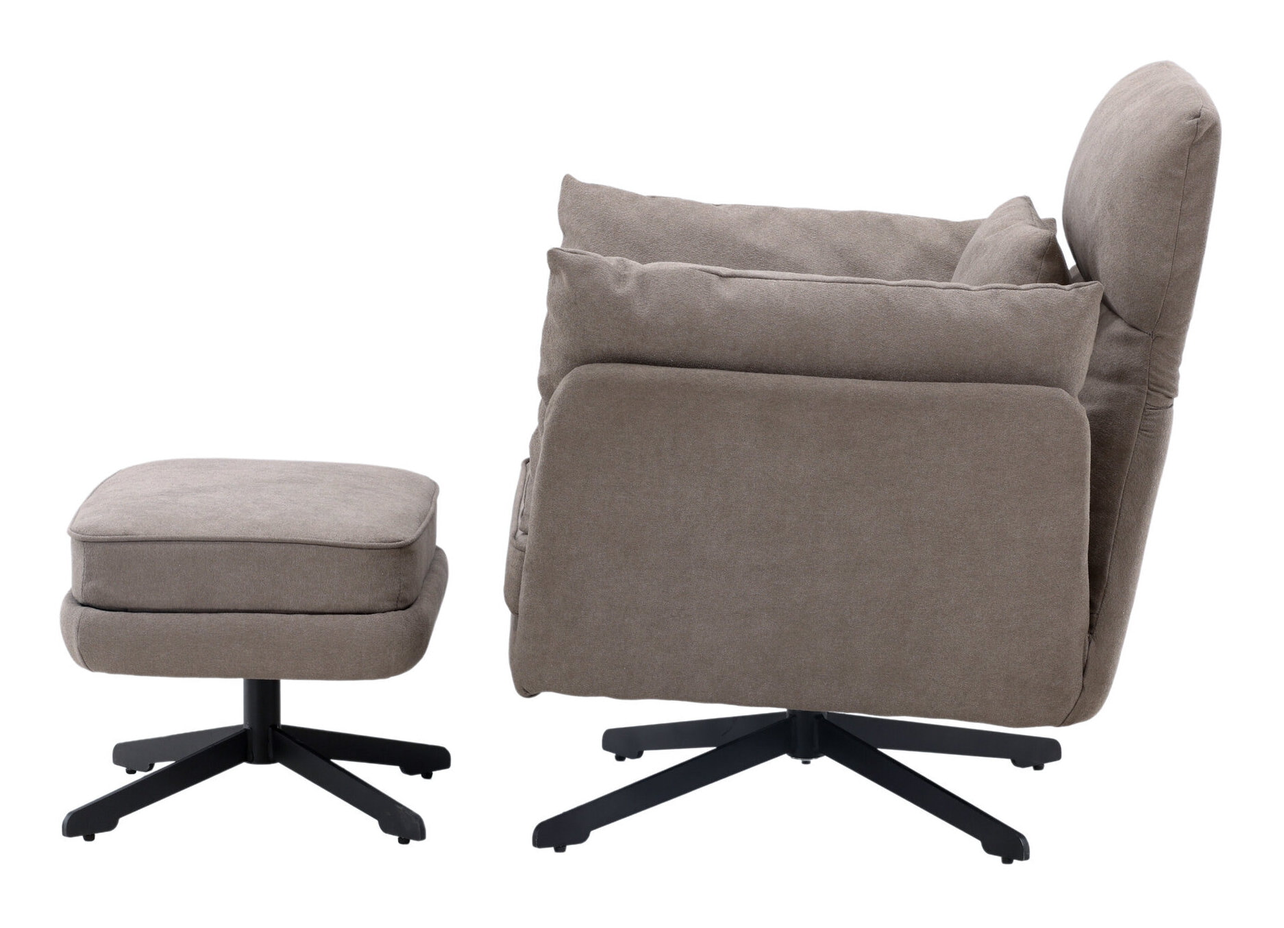 Nohr Fauteuil 'Crystie' Met voetenbank, Bouclé, kleur Grijs