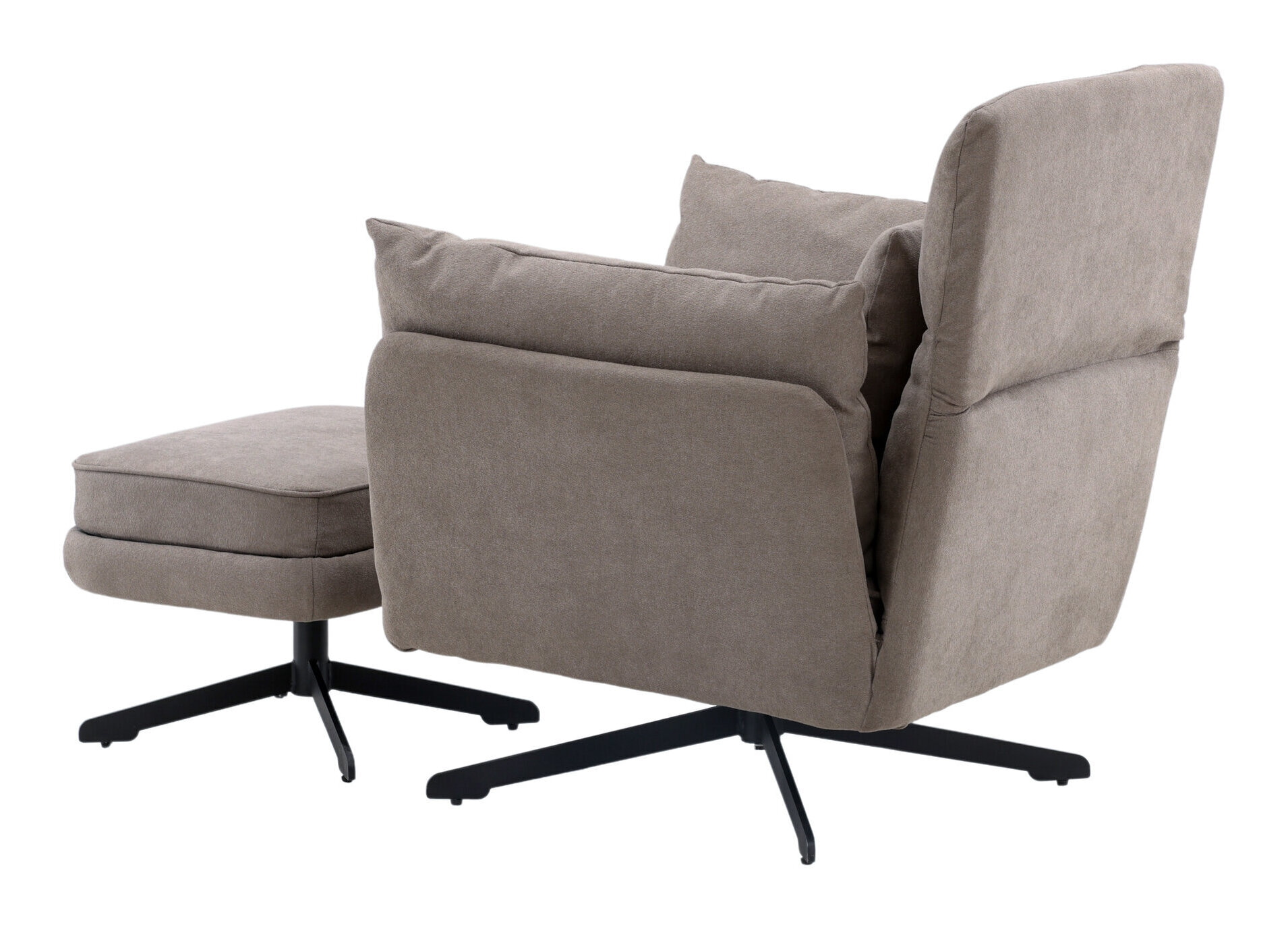 Nohr Fauteuil 'Crystie' Met voetenbank, Bouclé, kleur Grijs
