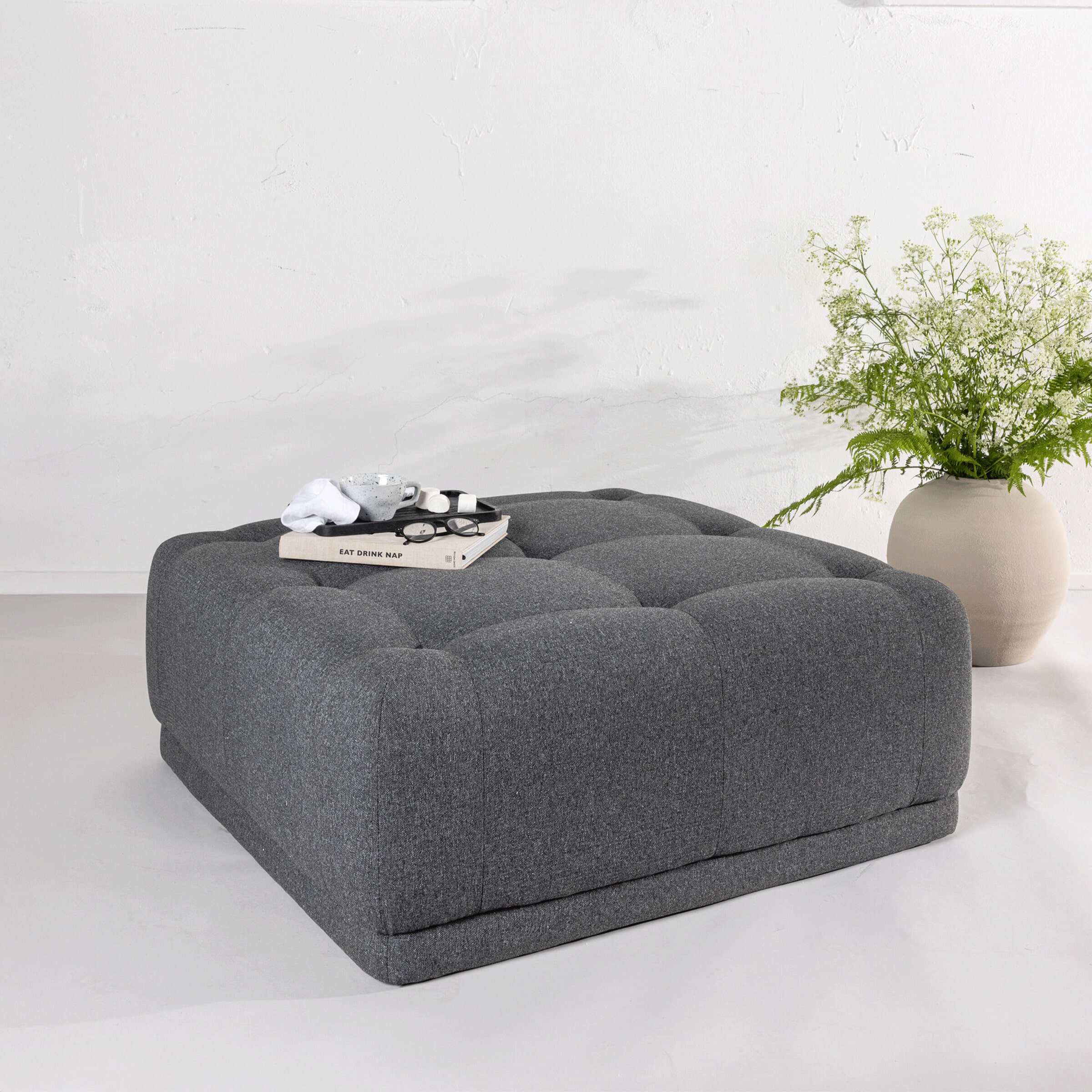 Nohr Poef Mickayla 100 x 100cm - Donkergrijs