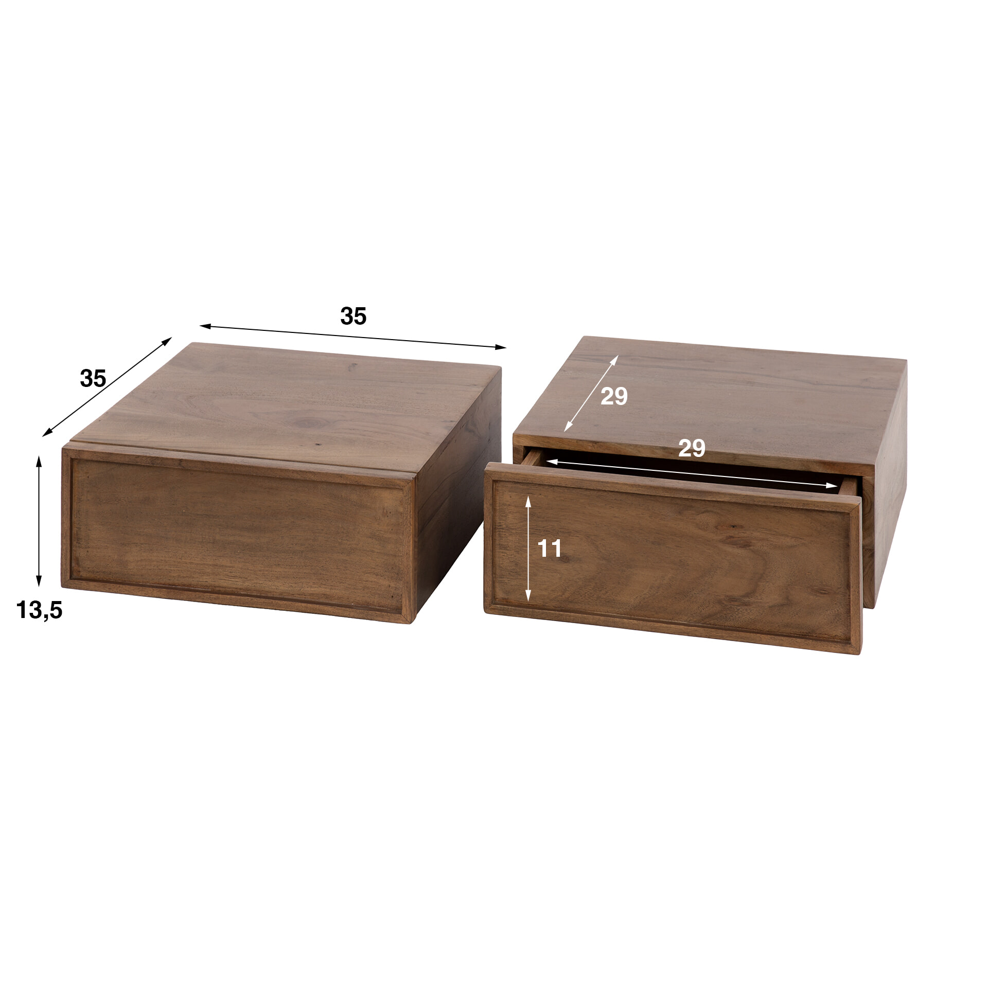 LifestyleFurn Zwevend Nachtkastje 'Baila' Acaciahout