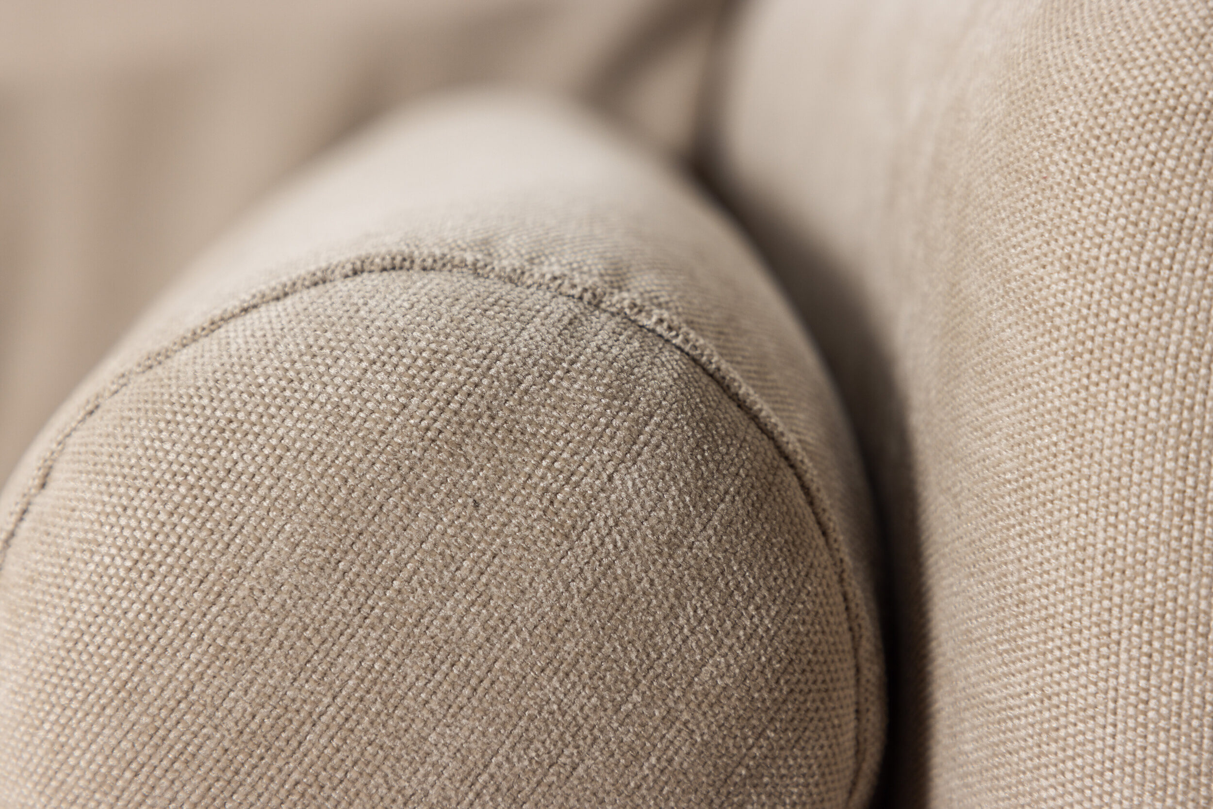 Nohr 3-zits Bank 'Janara' Velvet, 210cm, kleur Beige