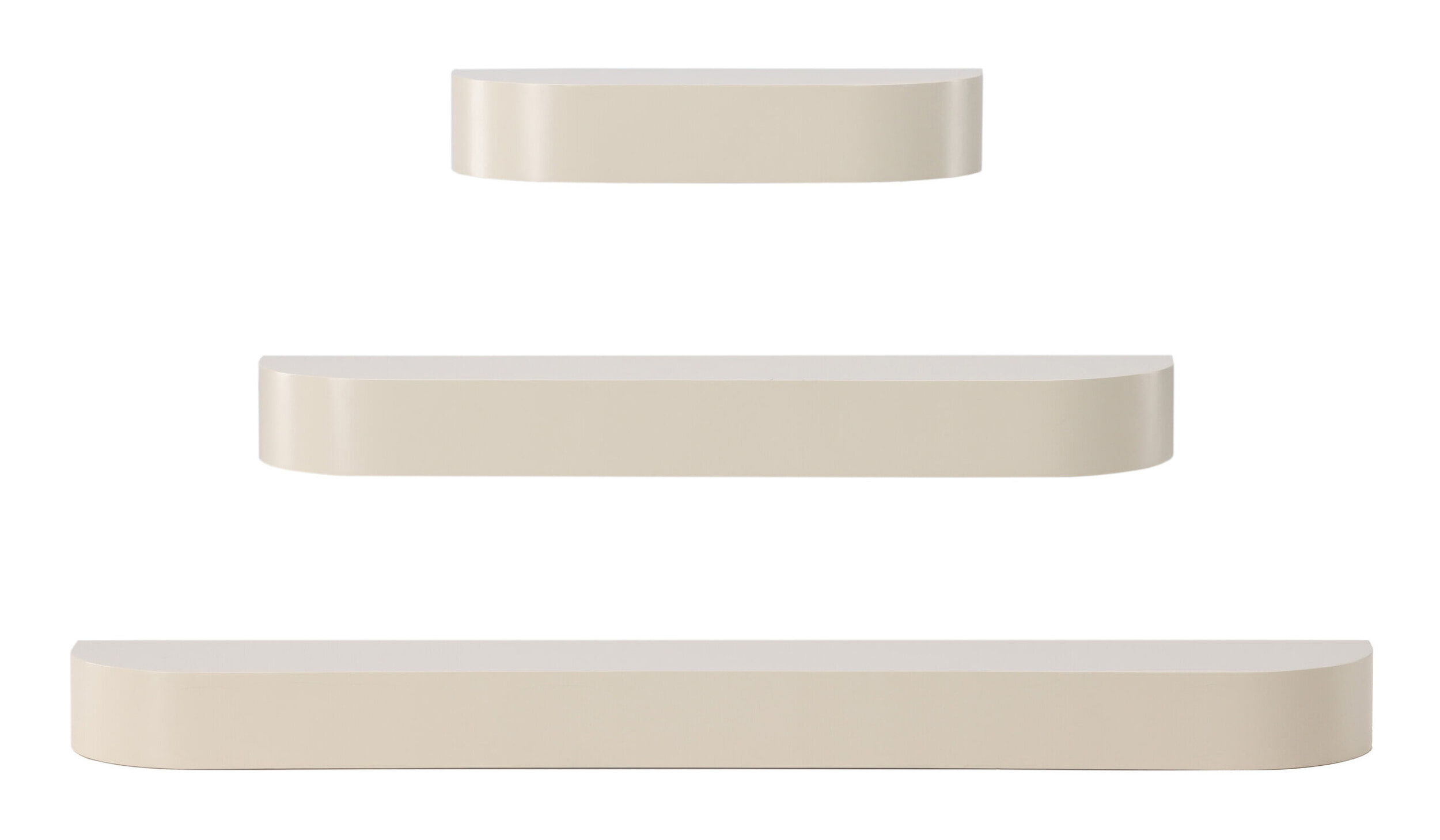 Nohr Wandplank 'Carolan' Set van 3 stuks, 55/95/135 cm, kleur Beige