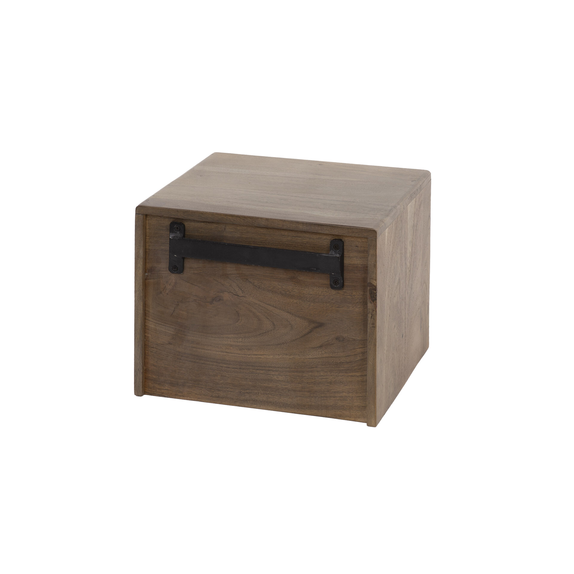 LifestyleFurn Zwevend Nachtkastje 'Alania' Met 1 lade en open vak, Acaciahout