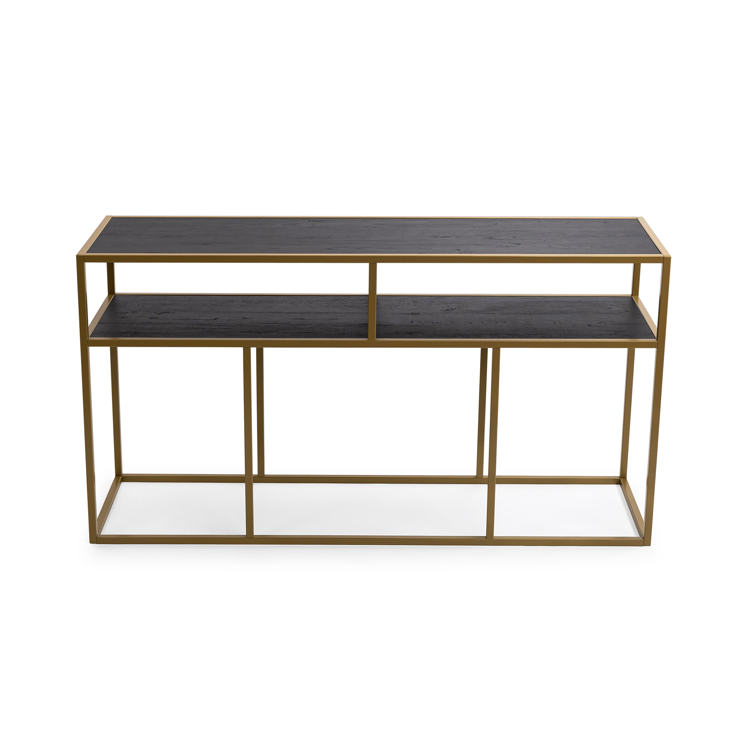STALUX Side-table Teun 150cm - goud / zwart eiken