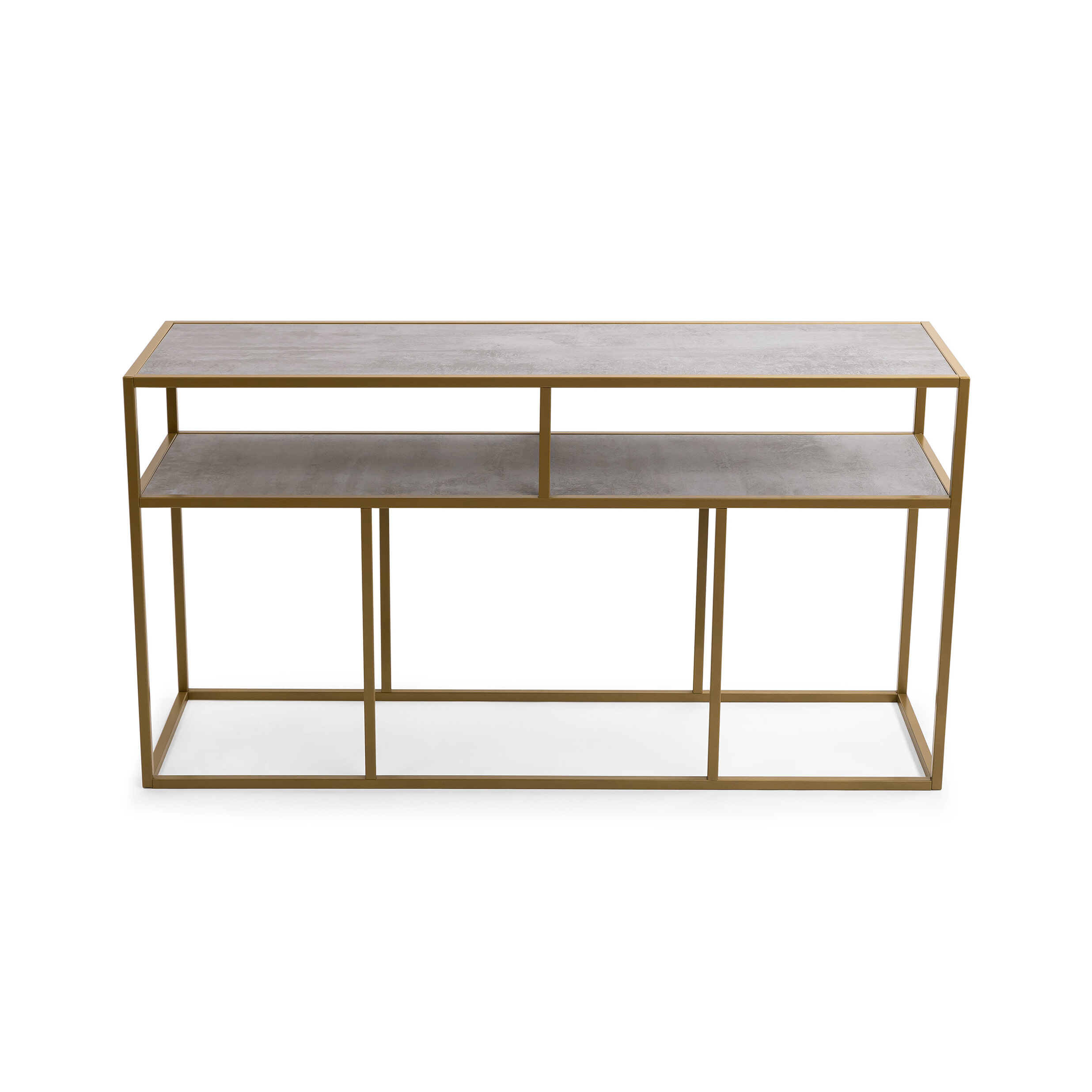 STALUX Side-table 'Teun' 150cm, kleur goud - beton