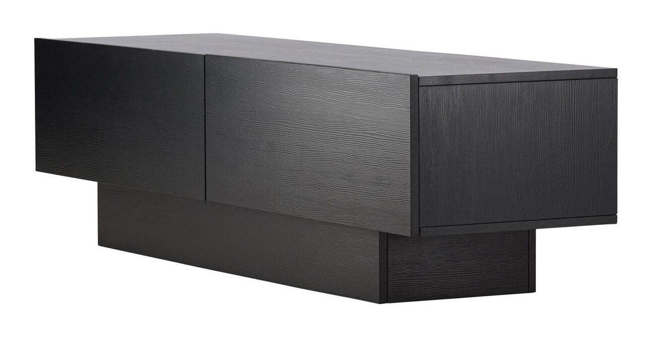 Nohr TV-meubel 'Willam' met 2 kleppen, 160cm, kleur Zwart