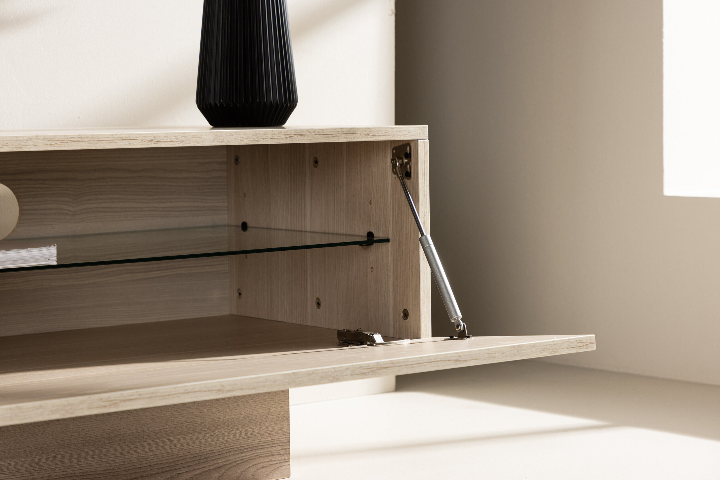 Nohr TV-meubel 'Willam' met 2 kleppen, 160cm, kleur Whitewash