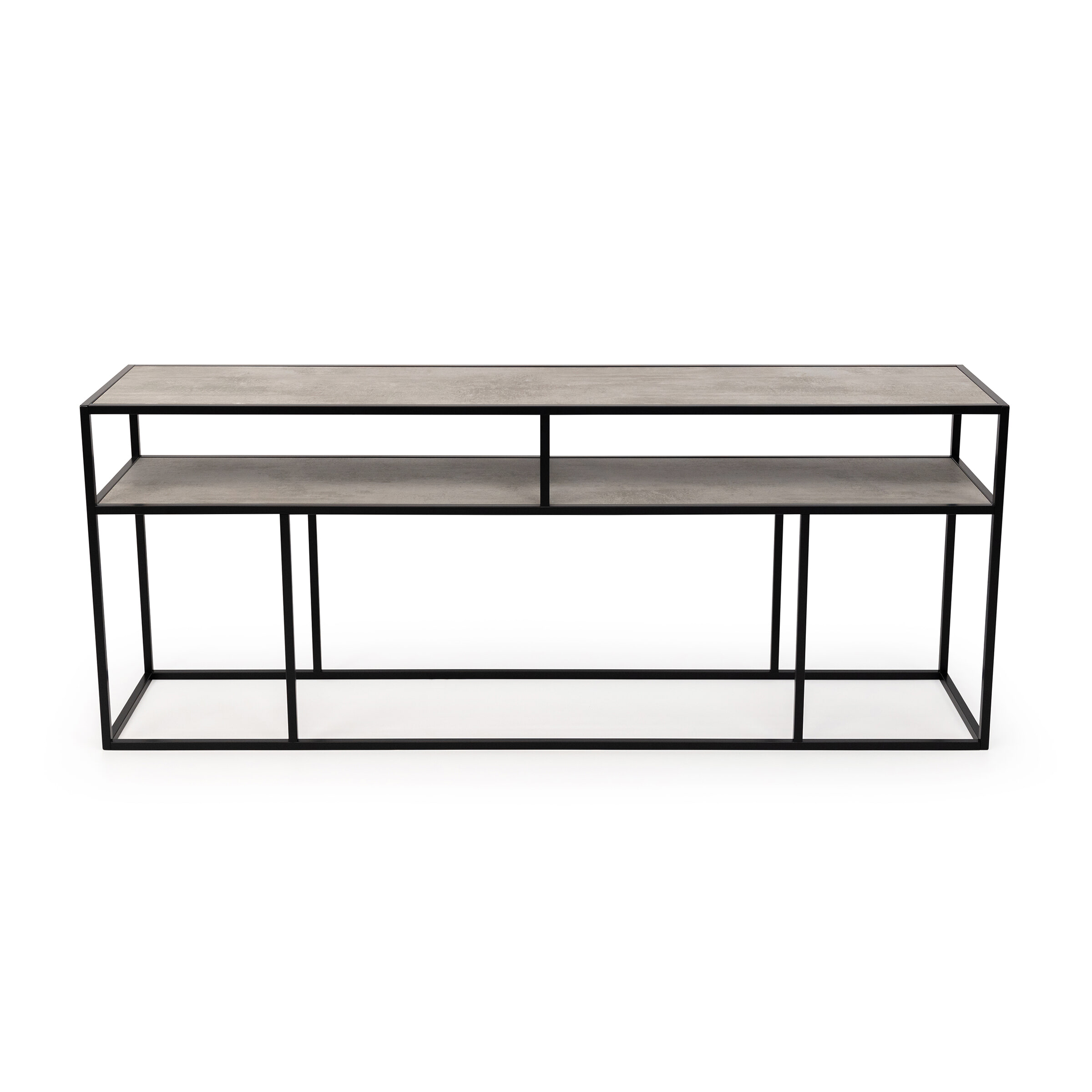 STALUX Side-table Teun 200cm - zwart / beton