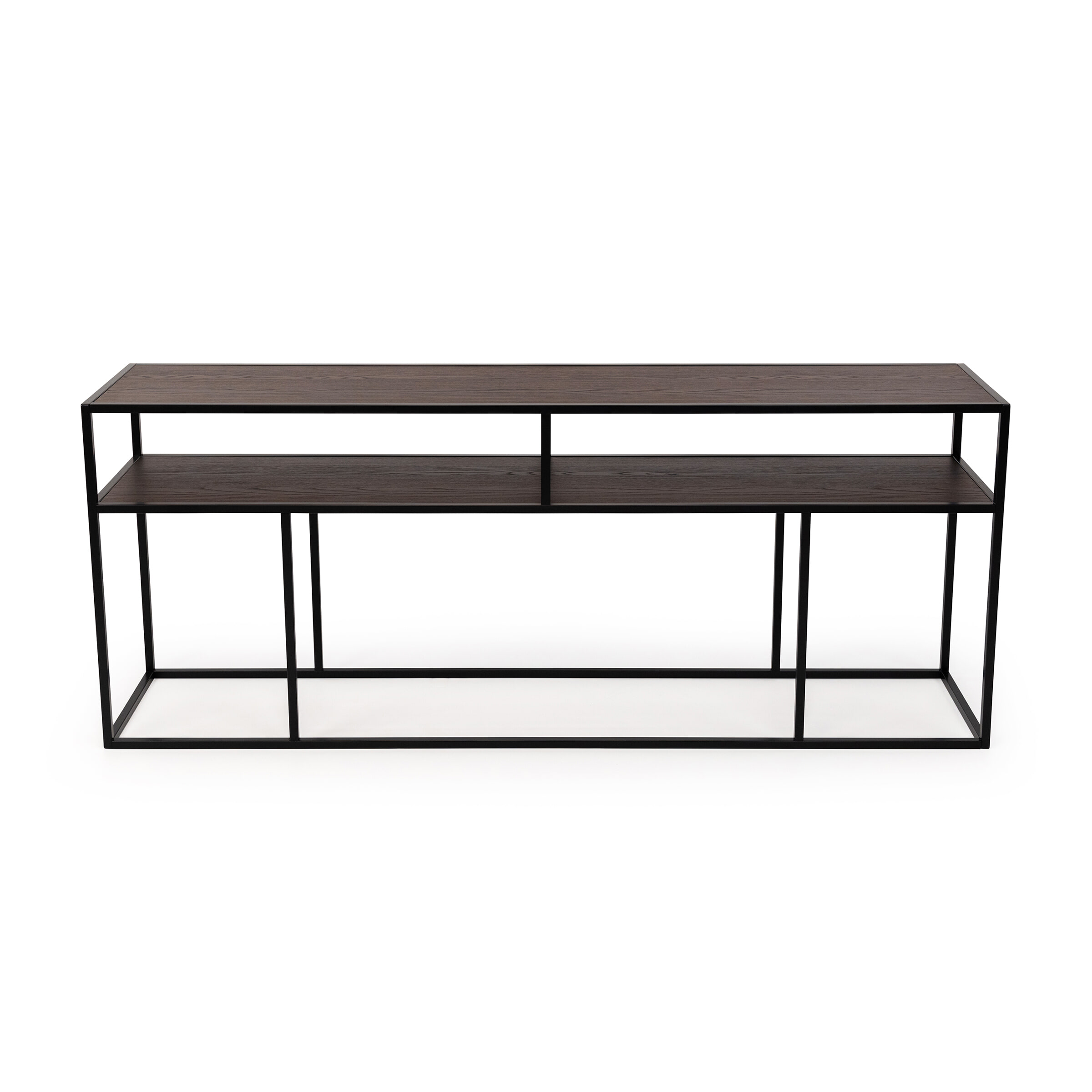 Stalux Side-table 'Teun' 200cm, kleur zwart - bruin hout