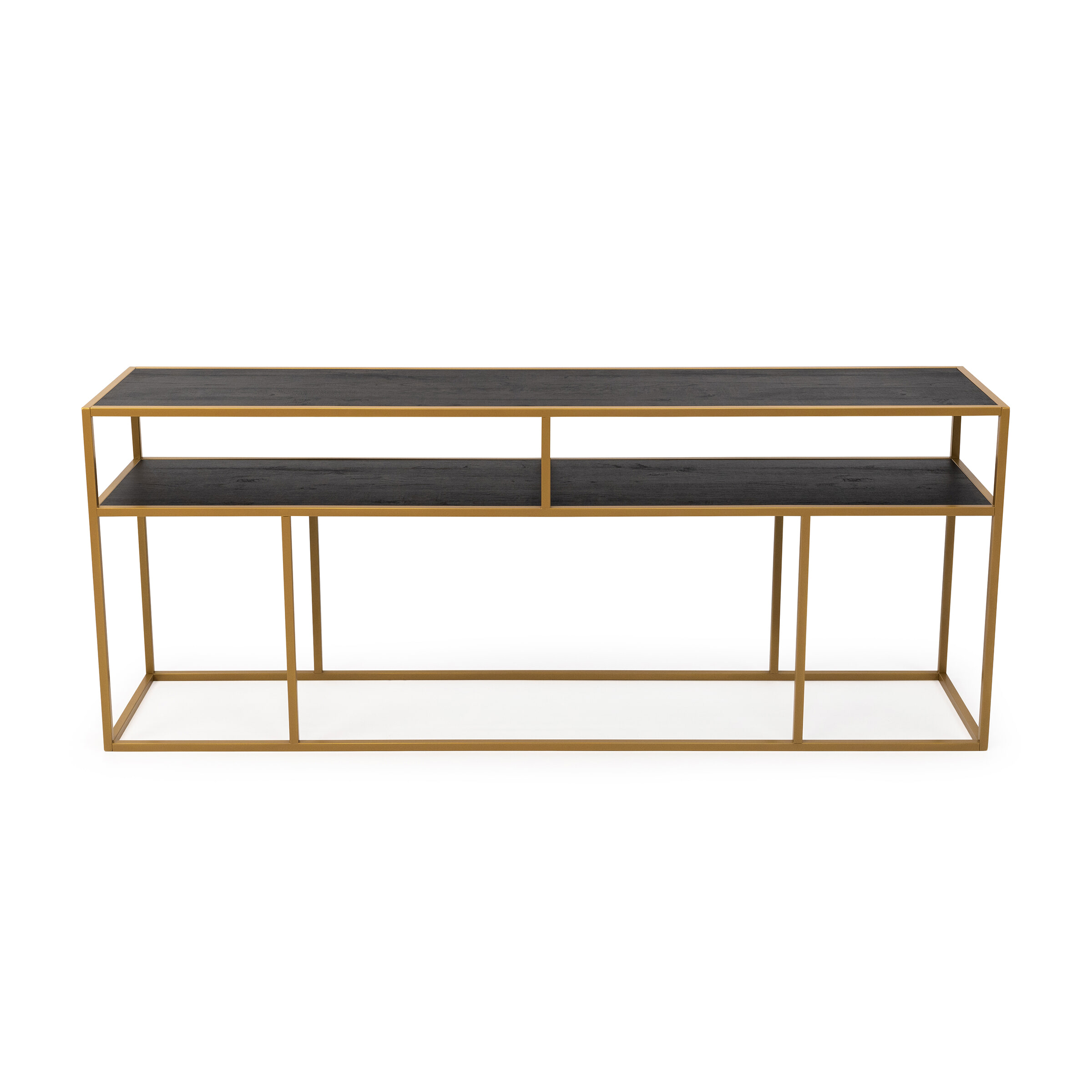 STALUX Side-table Teun 200cm - goud / zwart eiken