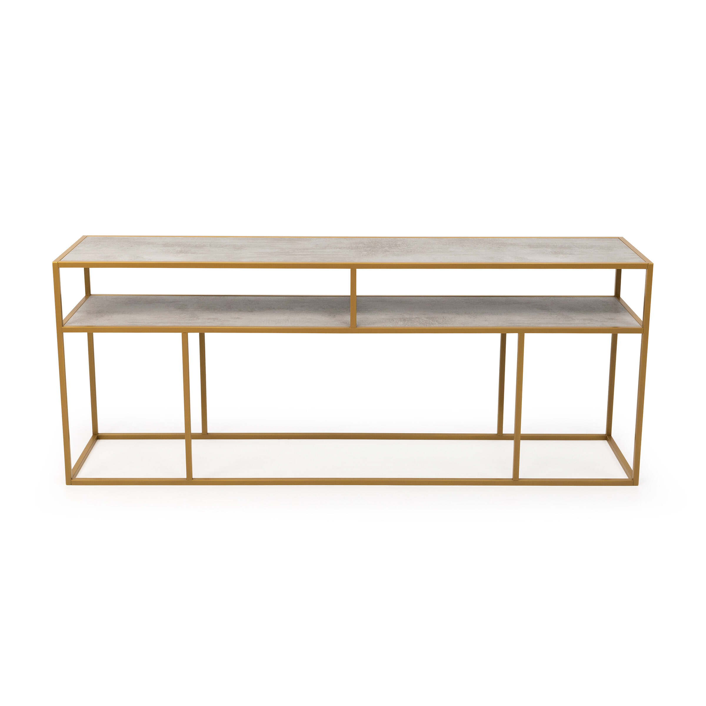 STALUX Side-table 'Teun' 200cm, kleur goud - beton