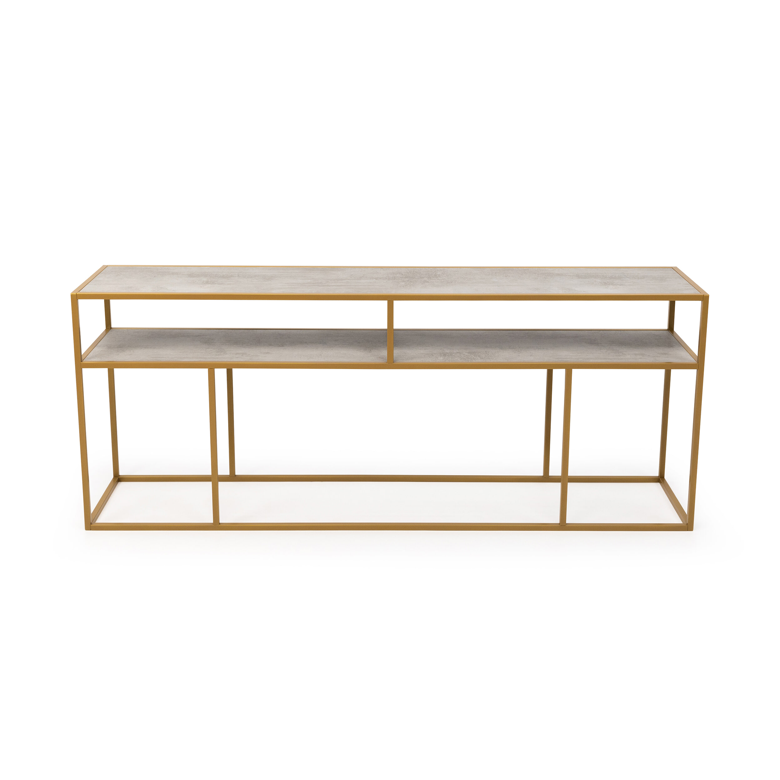 STALUX Side-table Teun 200cm - goud / beton