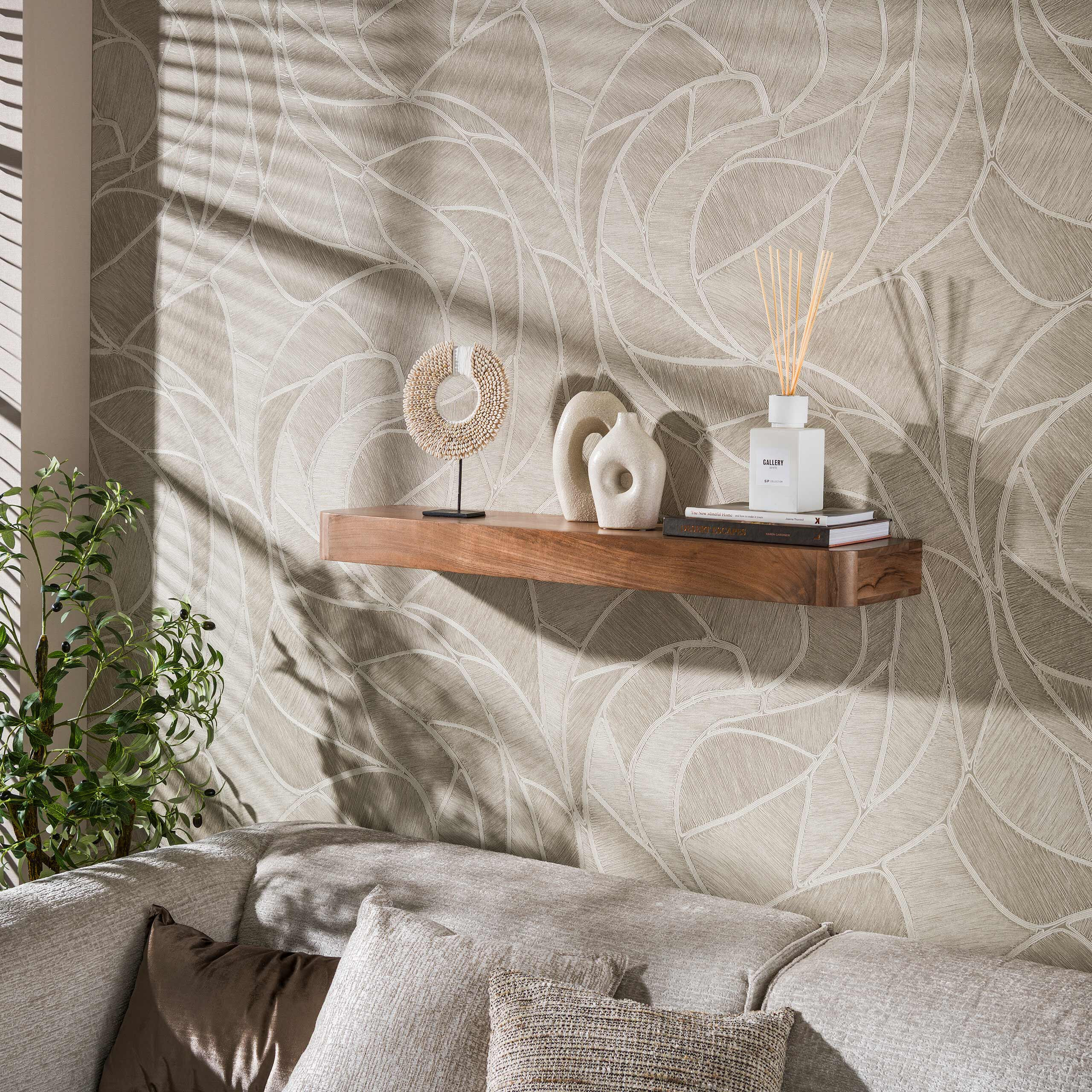 LifestyleFurn Wandplank Alania Acaciahout, 100cm - Bruin