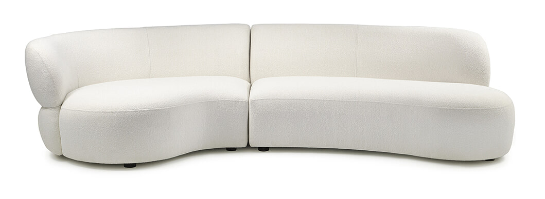 Rivièra Maison Organische 2,5-zits Bank 'San Remo' Links, 295cm, Bouclé, kleur Simply White