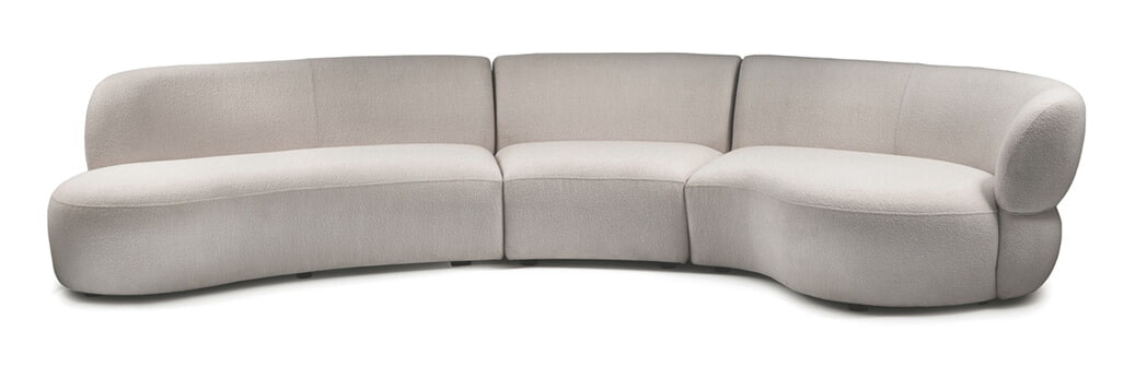 Rivièra Maison Organische 3,5-zits Bank 'San Remo' Rechts, Bouclé, kleur Natural Grey