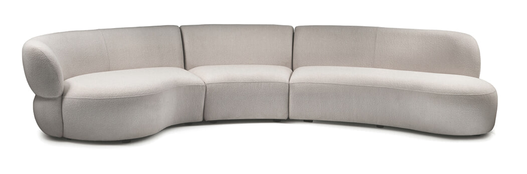 Rivièra Maison Organische 3,5-zits Bank 'San Remo' Links, Bouclé, kleur Natural Grey