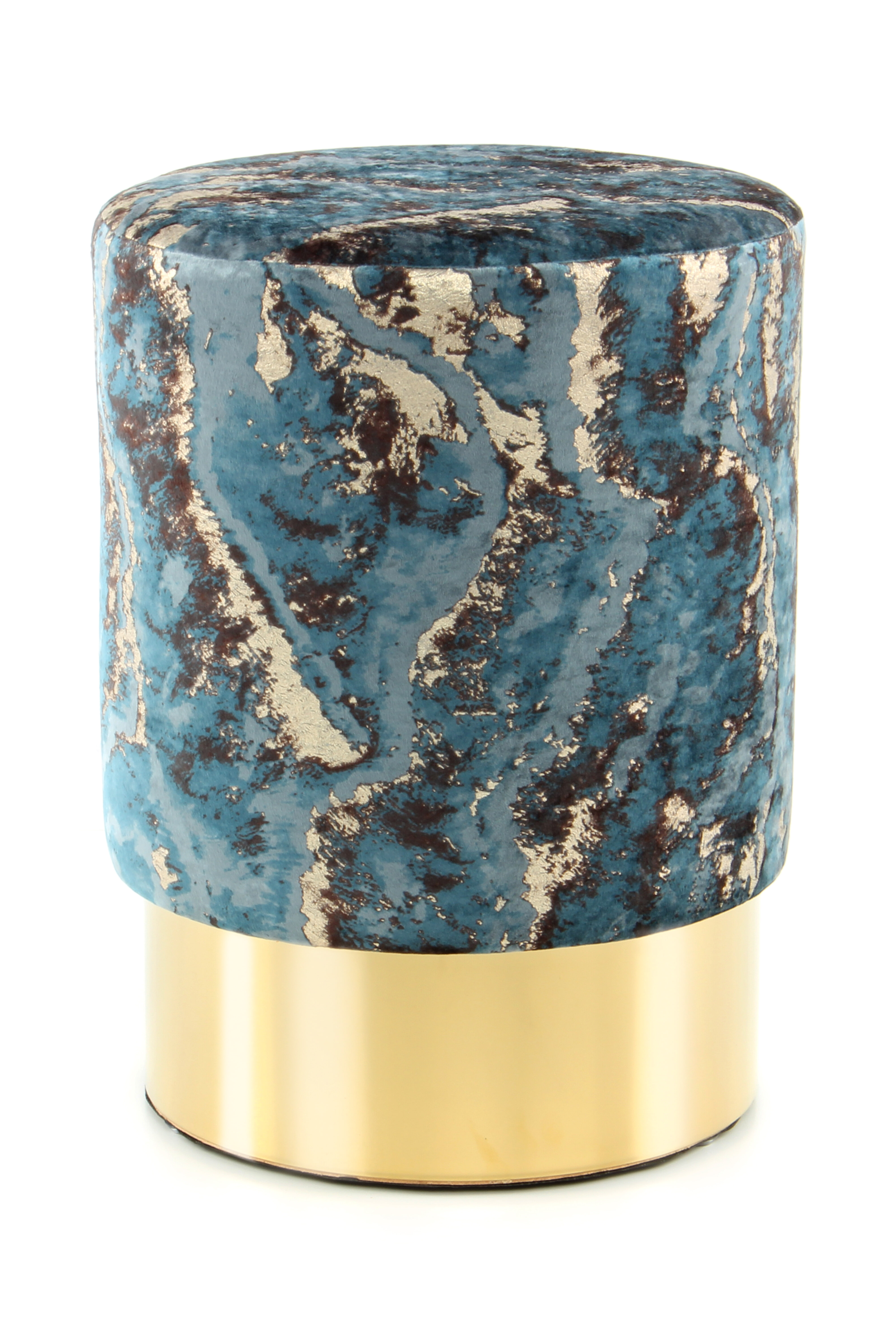 Kayoom Poef 'Amber' 35cm, kleur petrol / goud Kayoom Poef 'Amber' 35cm, kleur petrol / goud