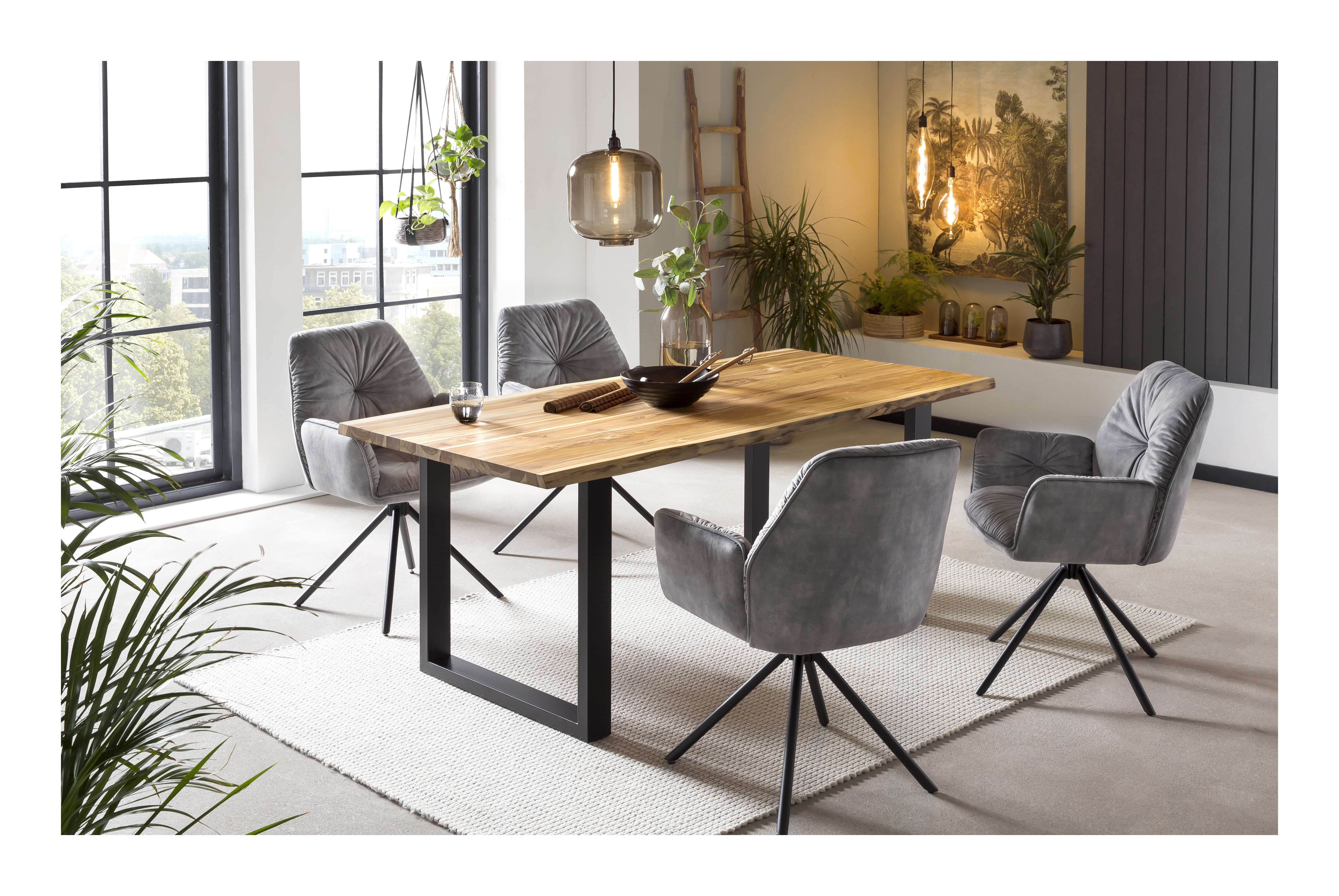 Artistiq Eetkamerstoel 'Gadi' Velvet, kleur grijs