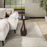 LifestyleFurn Ronde Bijzettafel 'Cassidi' Glas, 40cm, kleur Koper Antiek