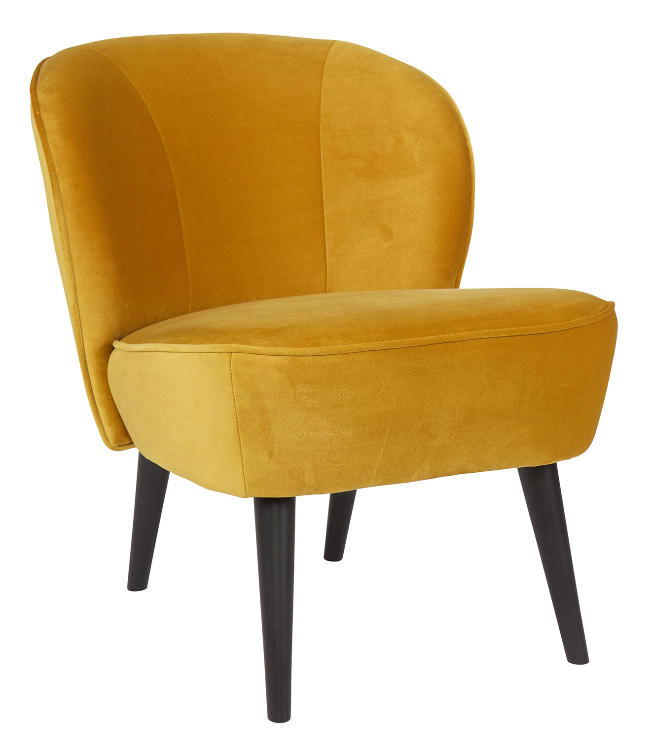 WOOOD Fauteuil 'Sara' Velvet, kleur Okergeel