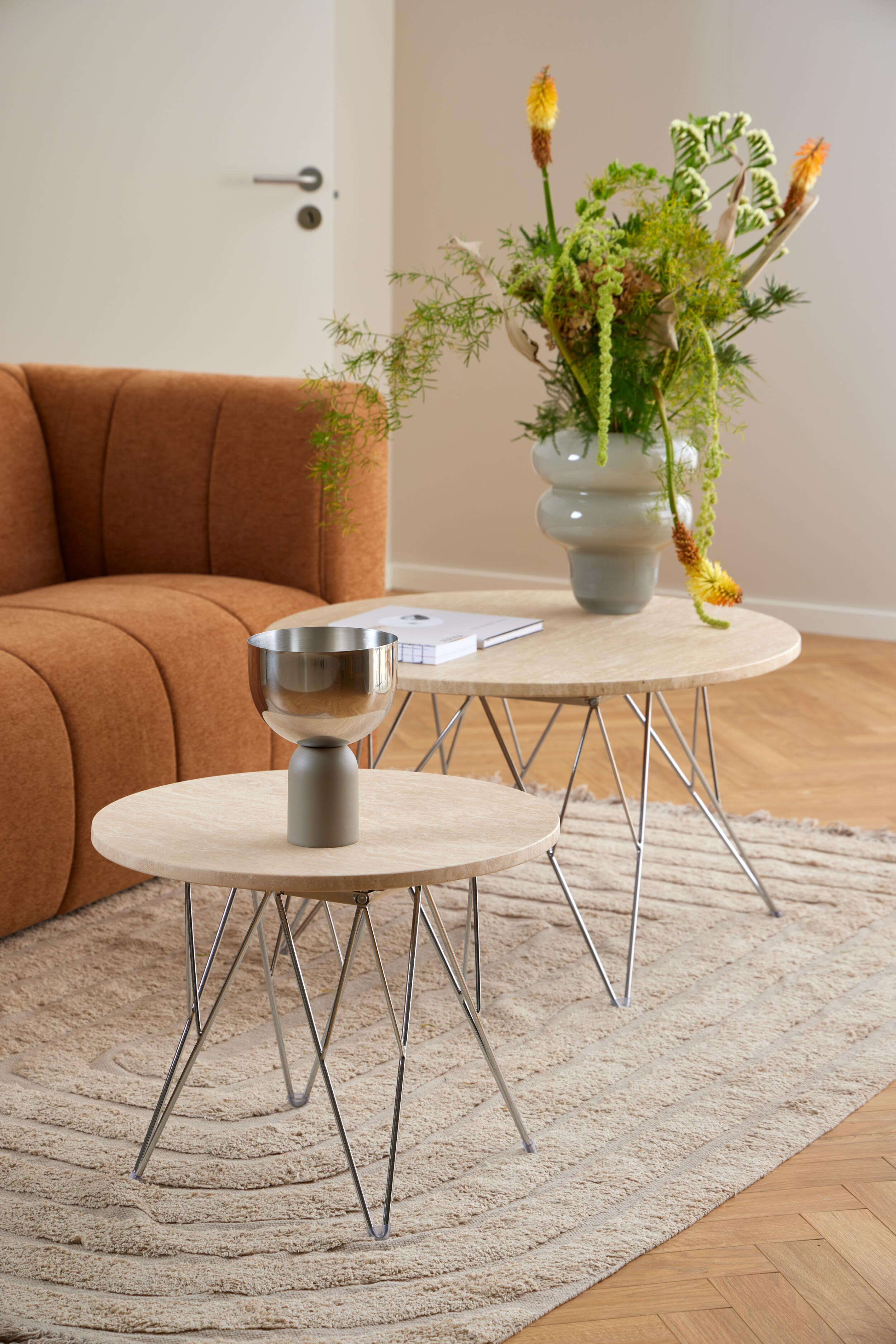 Bendt Ronde Salontafel 'Nadia' Travertin, 80cm