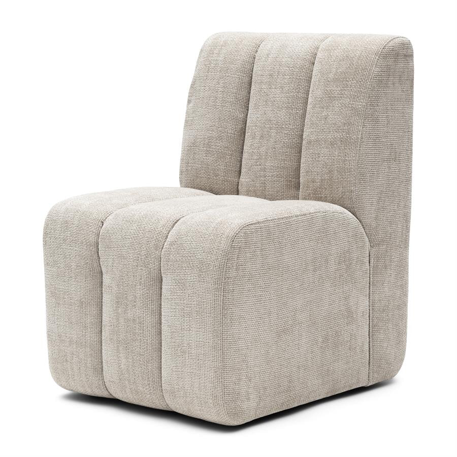 Rivièra Maison Eetkamerstoel Dazzle Op wieltjes, Chenille - Satin Shell