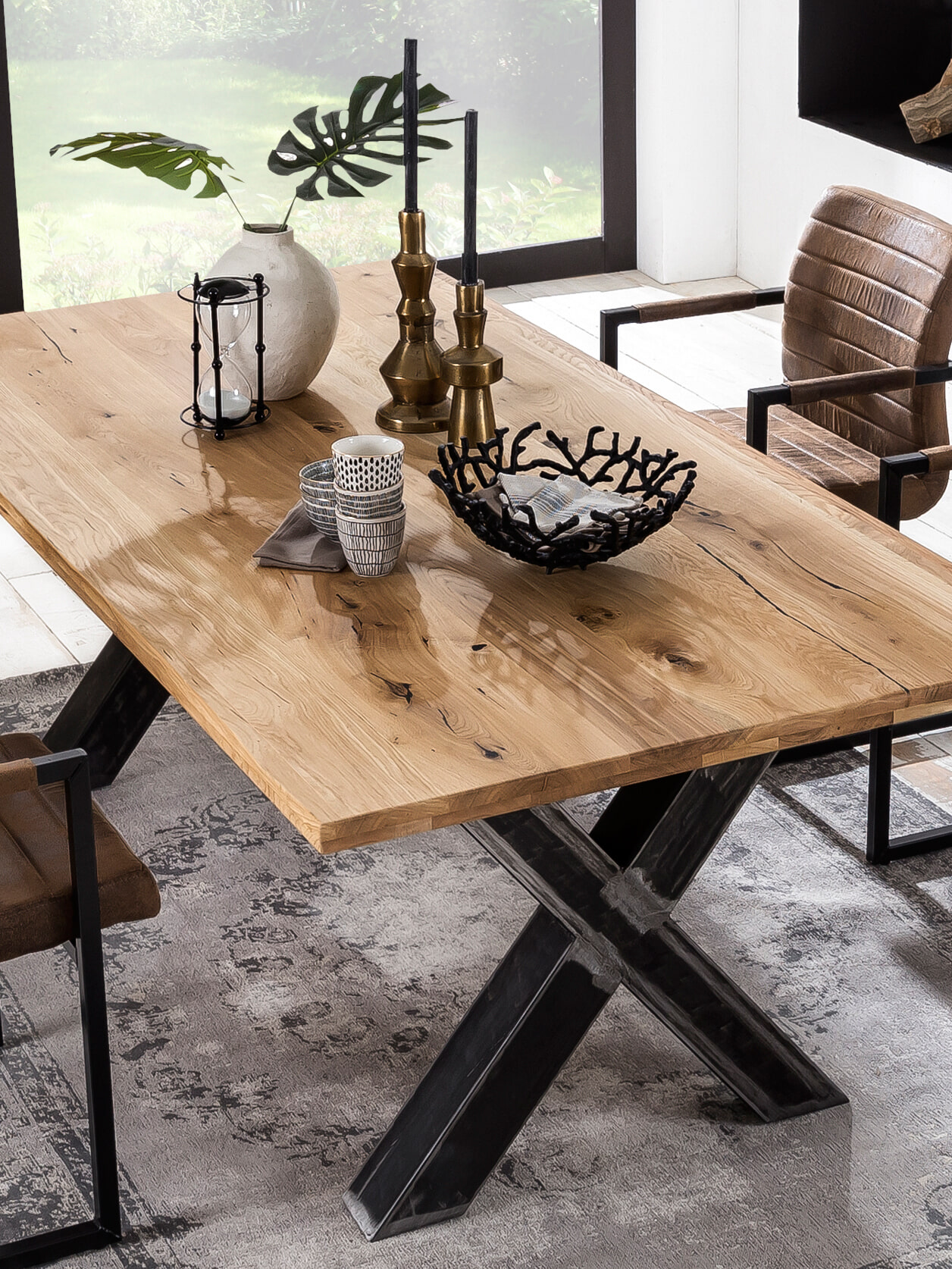Artistiq Eettafel 'Jermiah' Eiken, 220 x 100cm