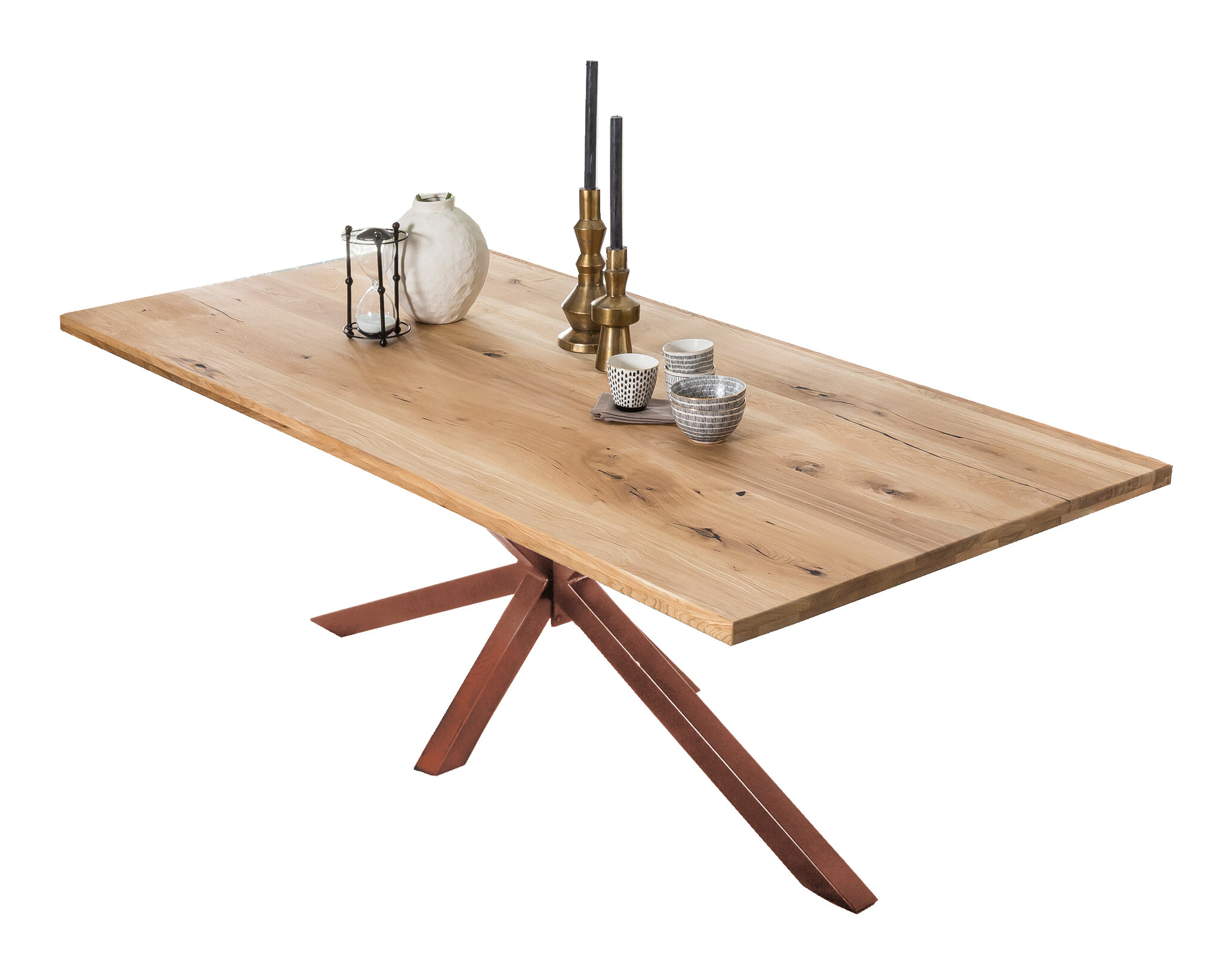 Artistiq Eettafel 'Dashawn' Eikenhout, 240 x 100cm, kleur Bruin