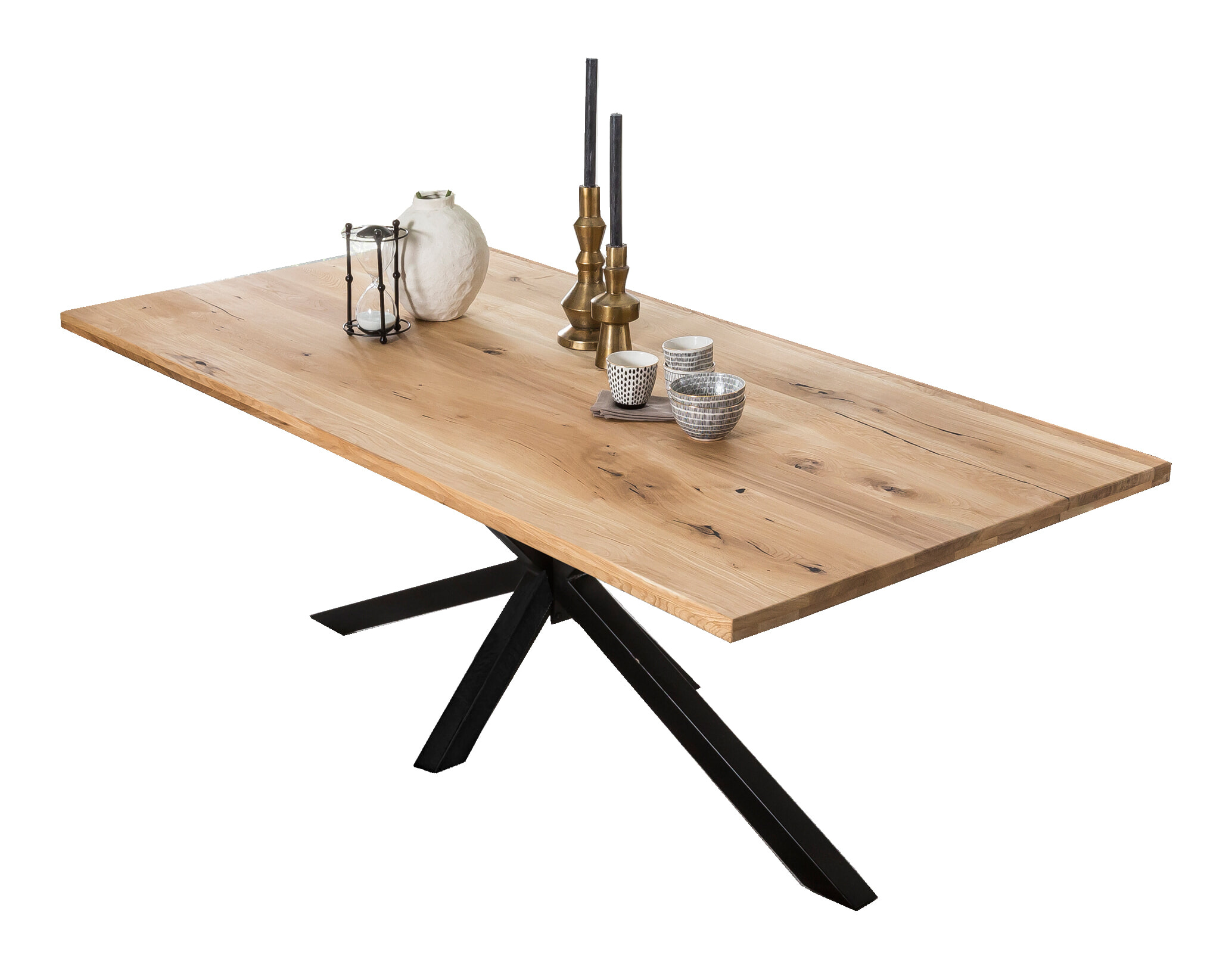 Artistiq Eettafel 'Dashawn' Eikenhout, 240 x 100cm, kleur Zwart