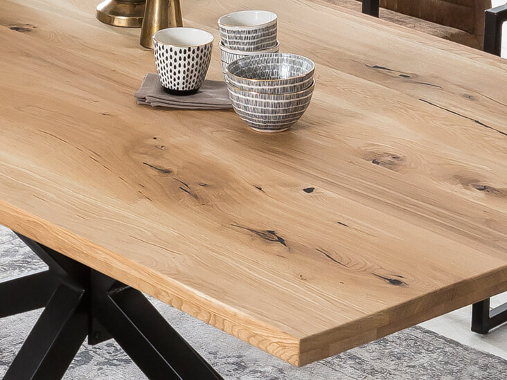 Artistiq Eettafel 'Dashawn' Eikenhout, 180 x 100cm, kleur Zwart