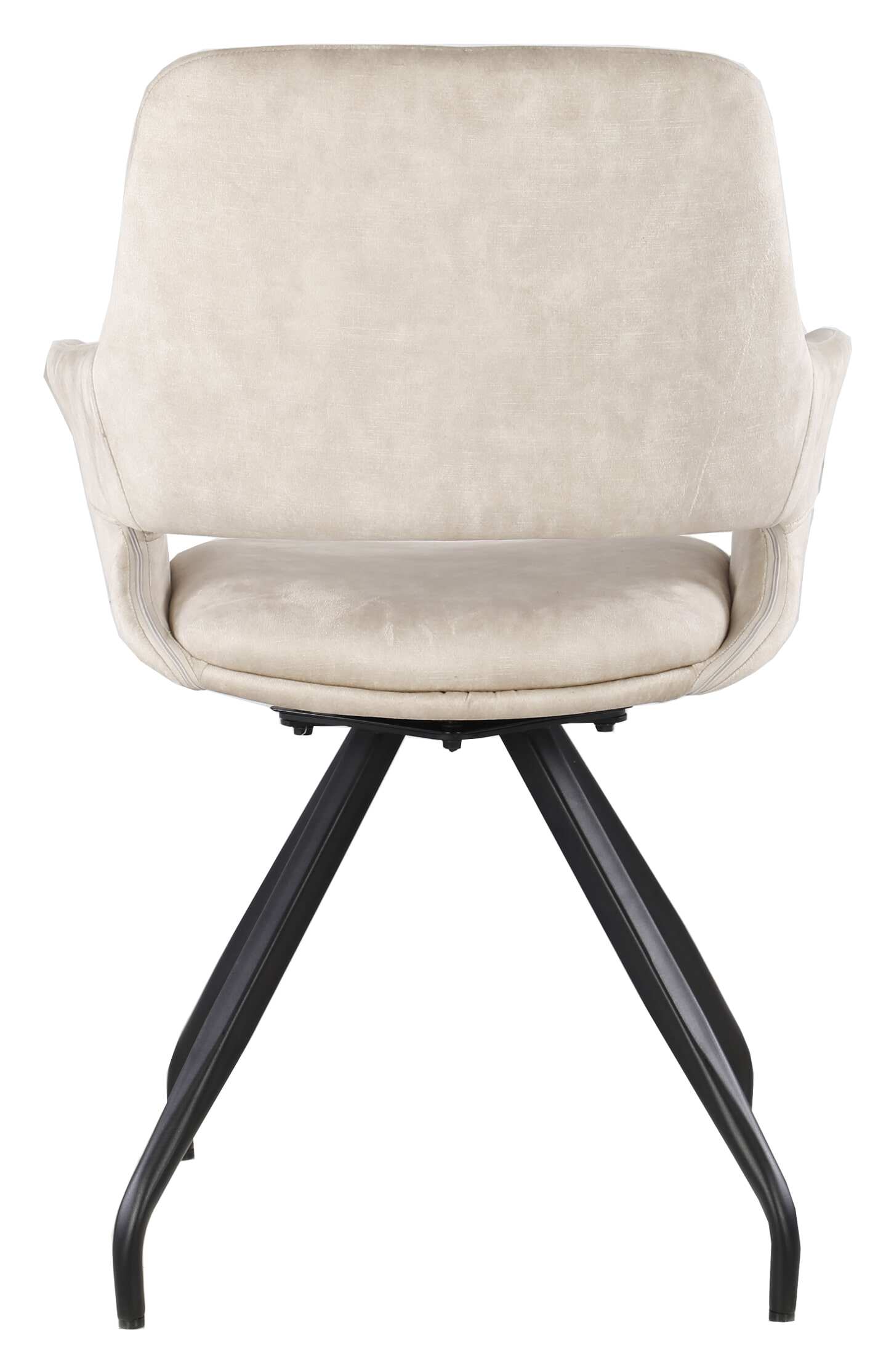 Livingfurn Draaibare Eetkamerstoel 'Capp' Velvet, kleur Beige
