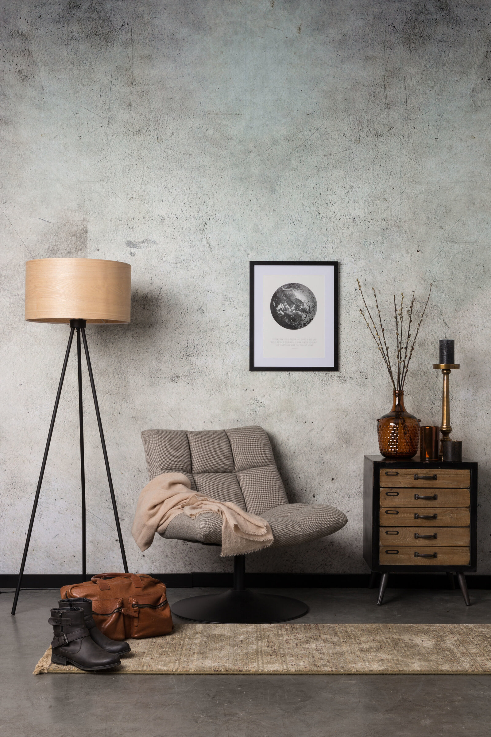 Dutchbone Fauteuil 'Bar' kleur Lichtgrijs