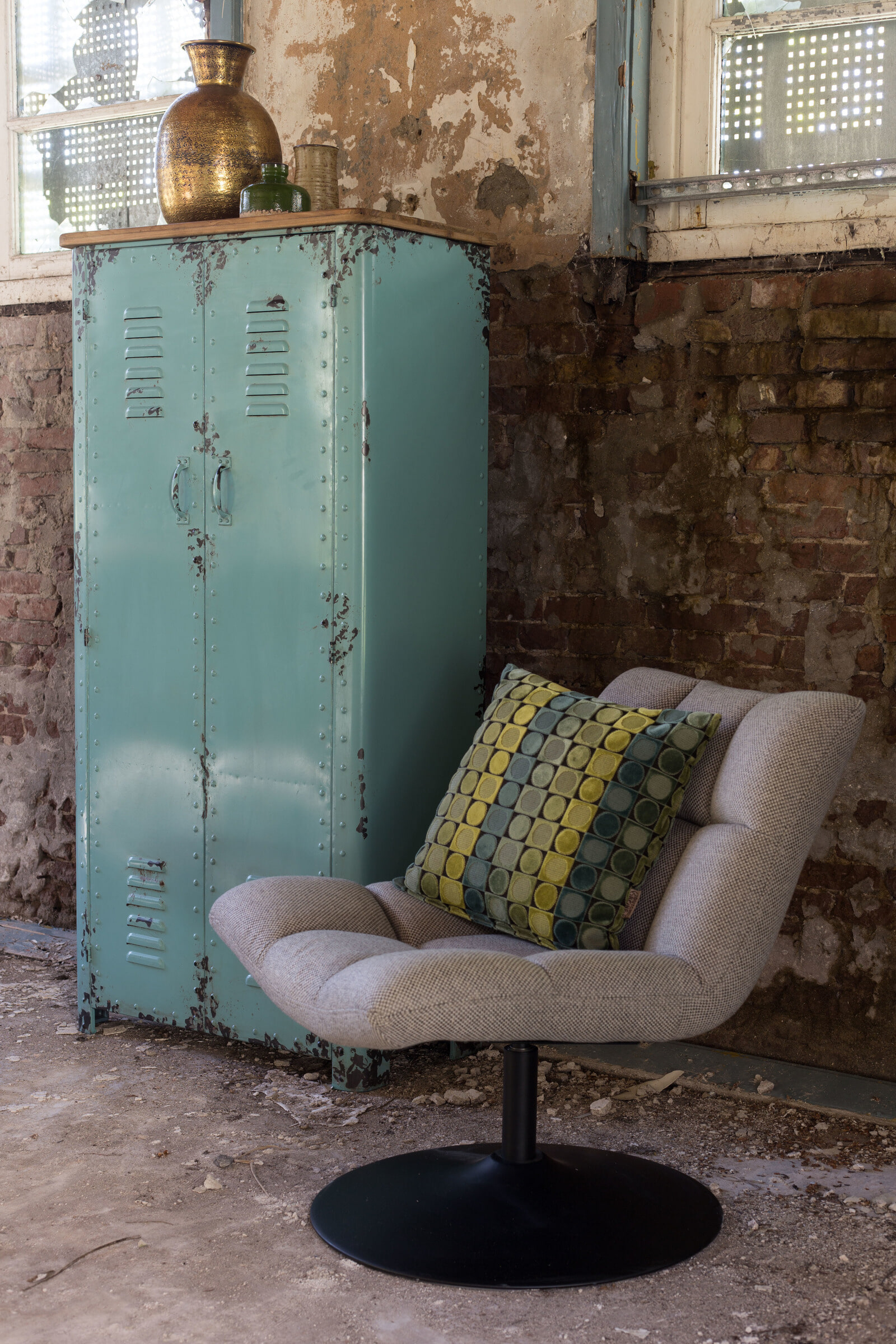 Dutchbone Fauteuil 'Bar' kleur Lichtgrijs