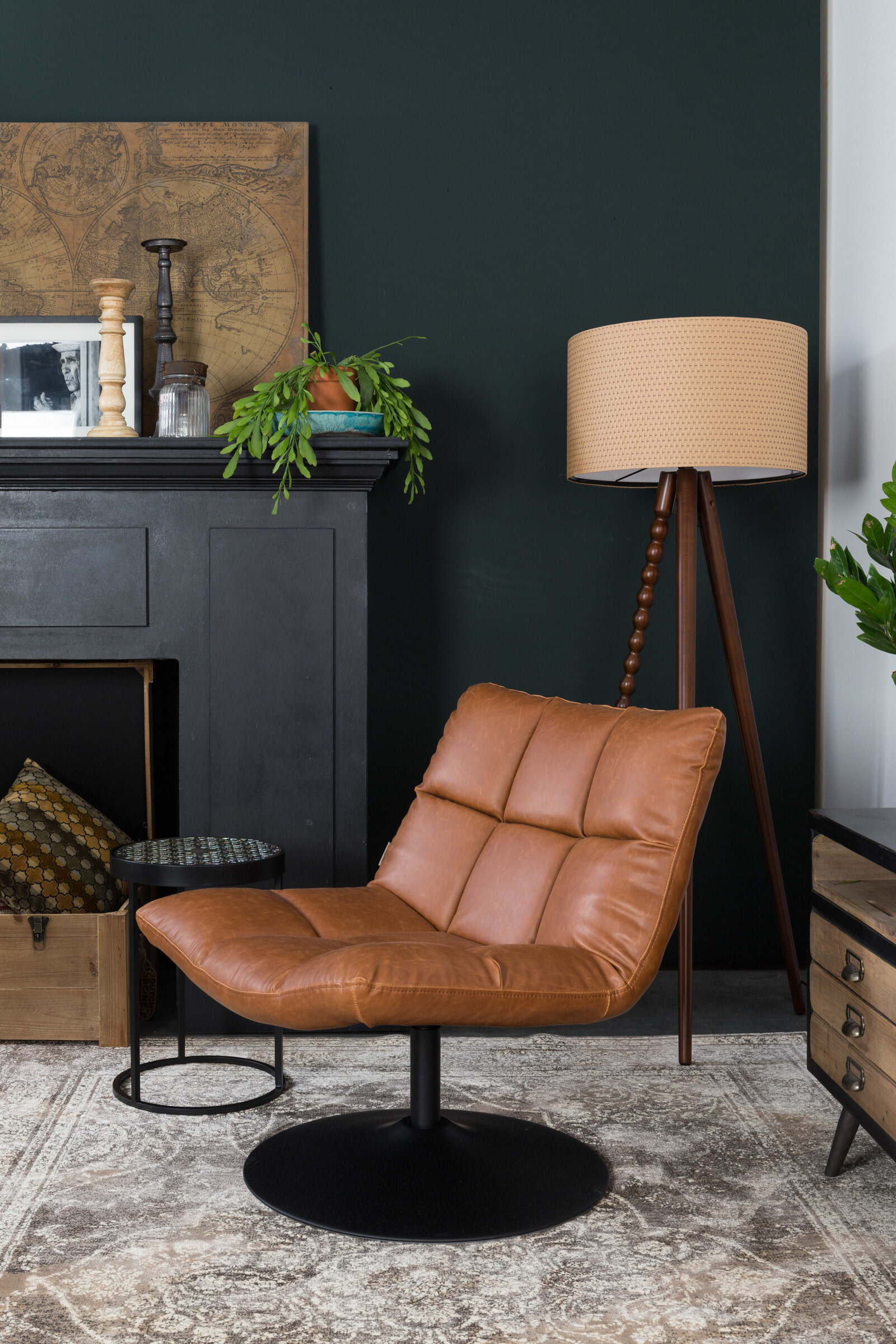 Dutchbone Fauteuil 'Bar' PU, kleur Vintage Bruin