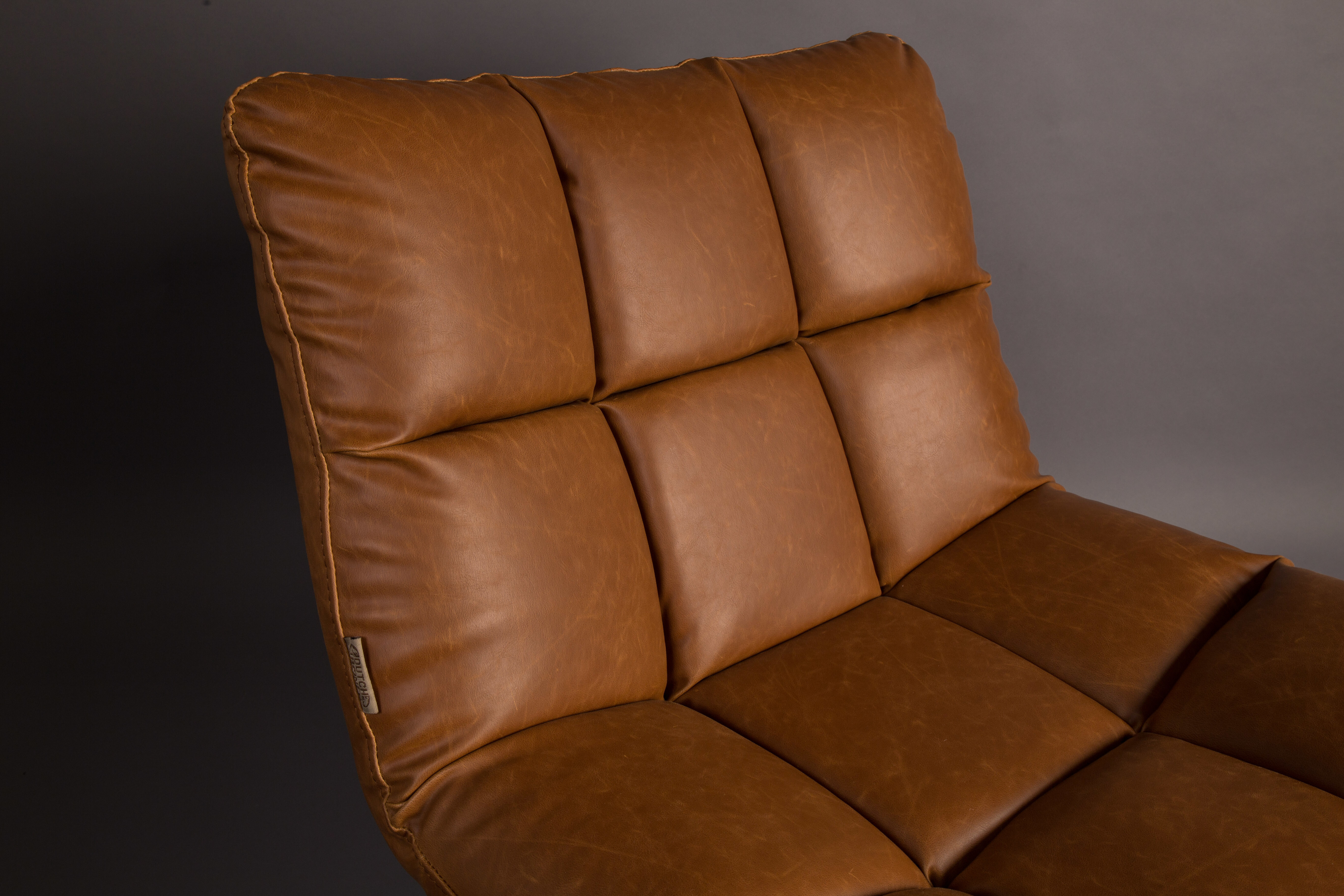 Dutchbone Fauteuil 'Bar' PU, kleur Vintage Bruin