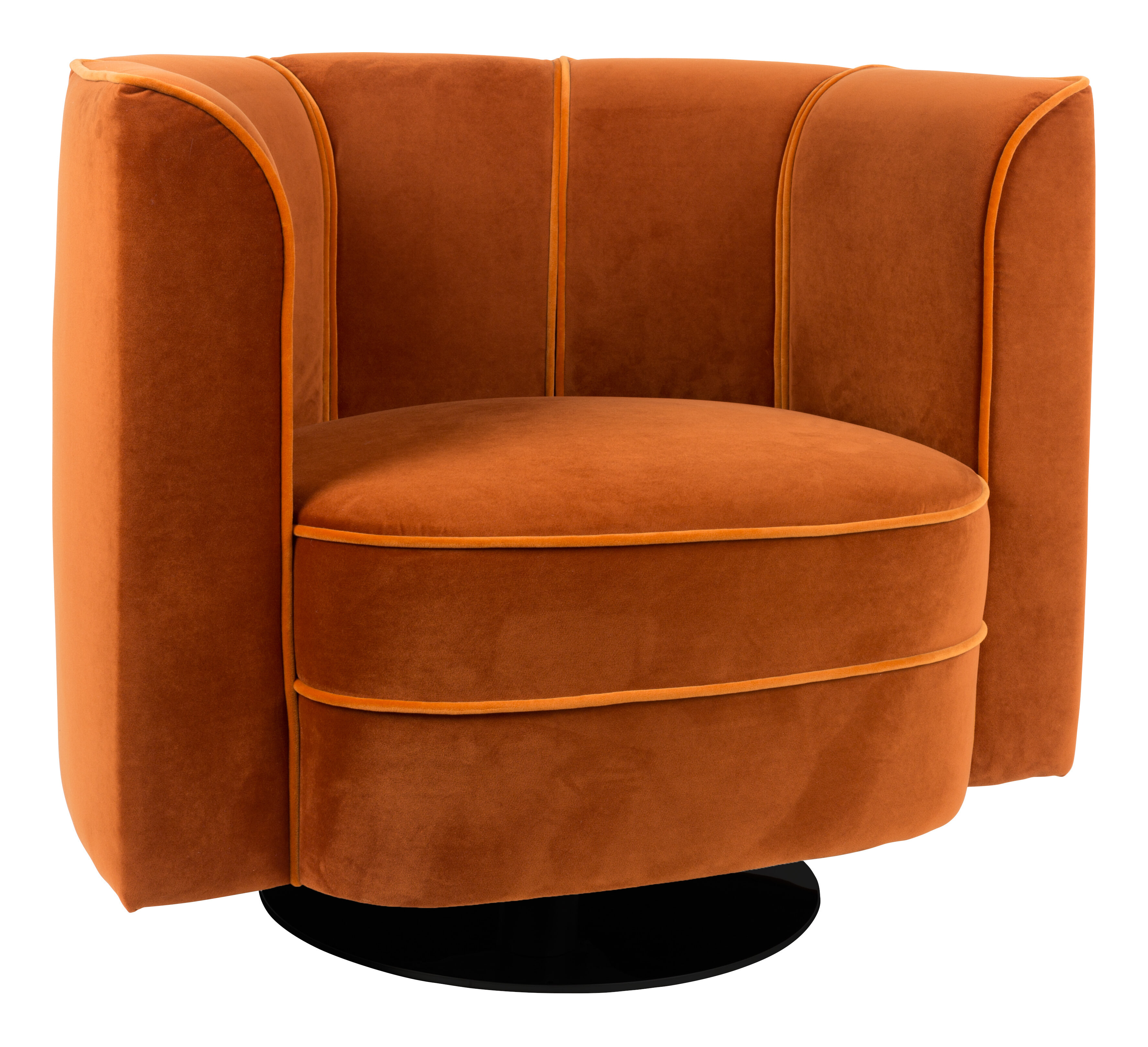 Dutchbone Draaibare Fauteuil 'Flower', kleur Oranje