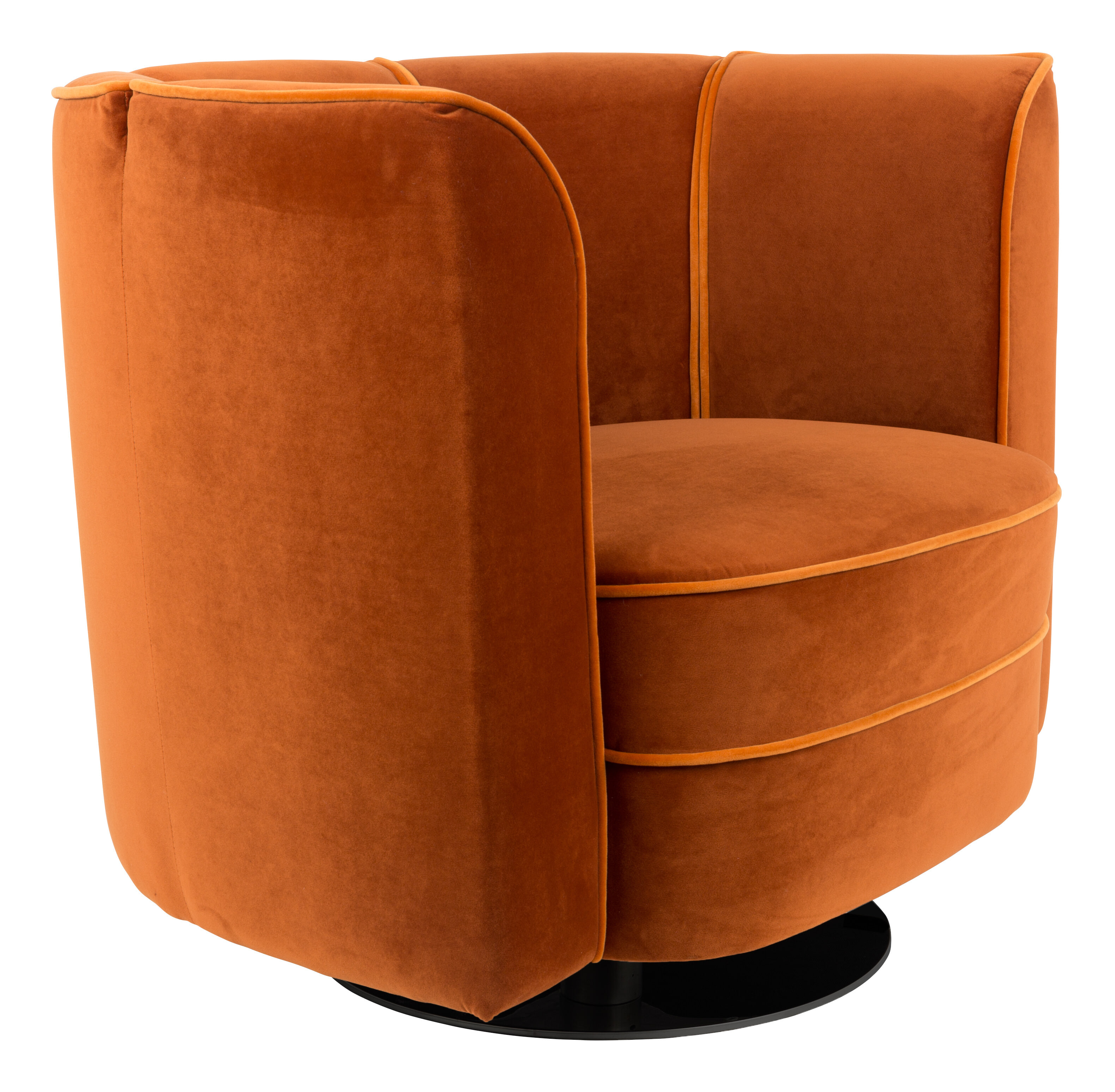 Dutchbone Draaibare Fauteuil 'Flower', kleur Oranje