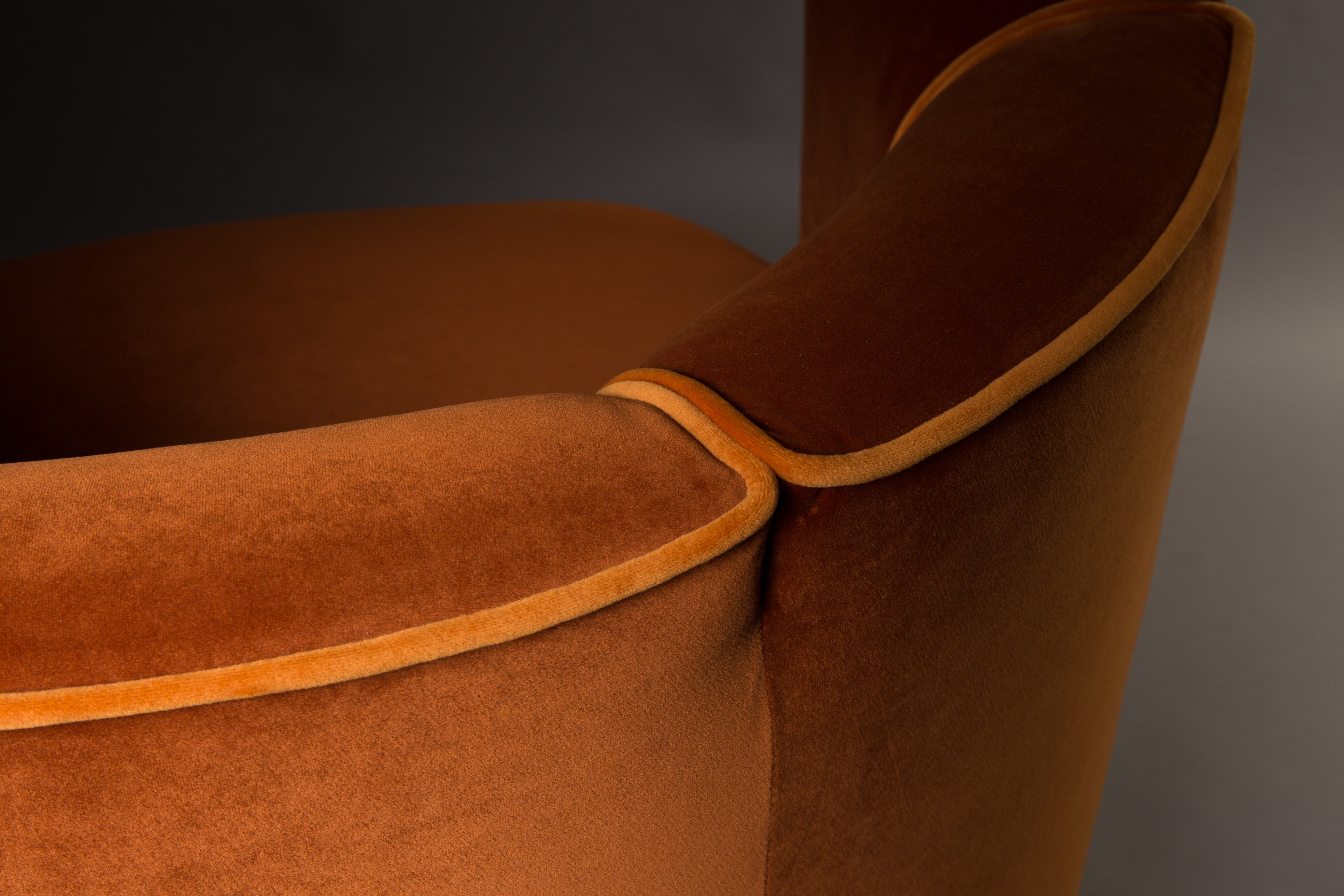 Dutchbone Draaibare Fauteuil 'Flower', kleur Oranje