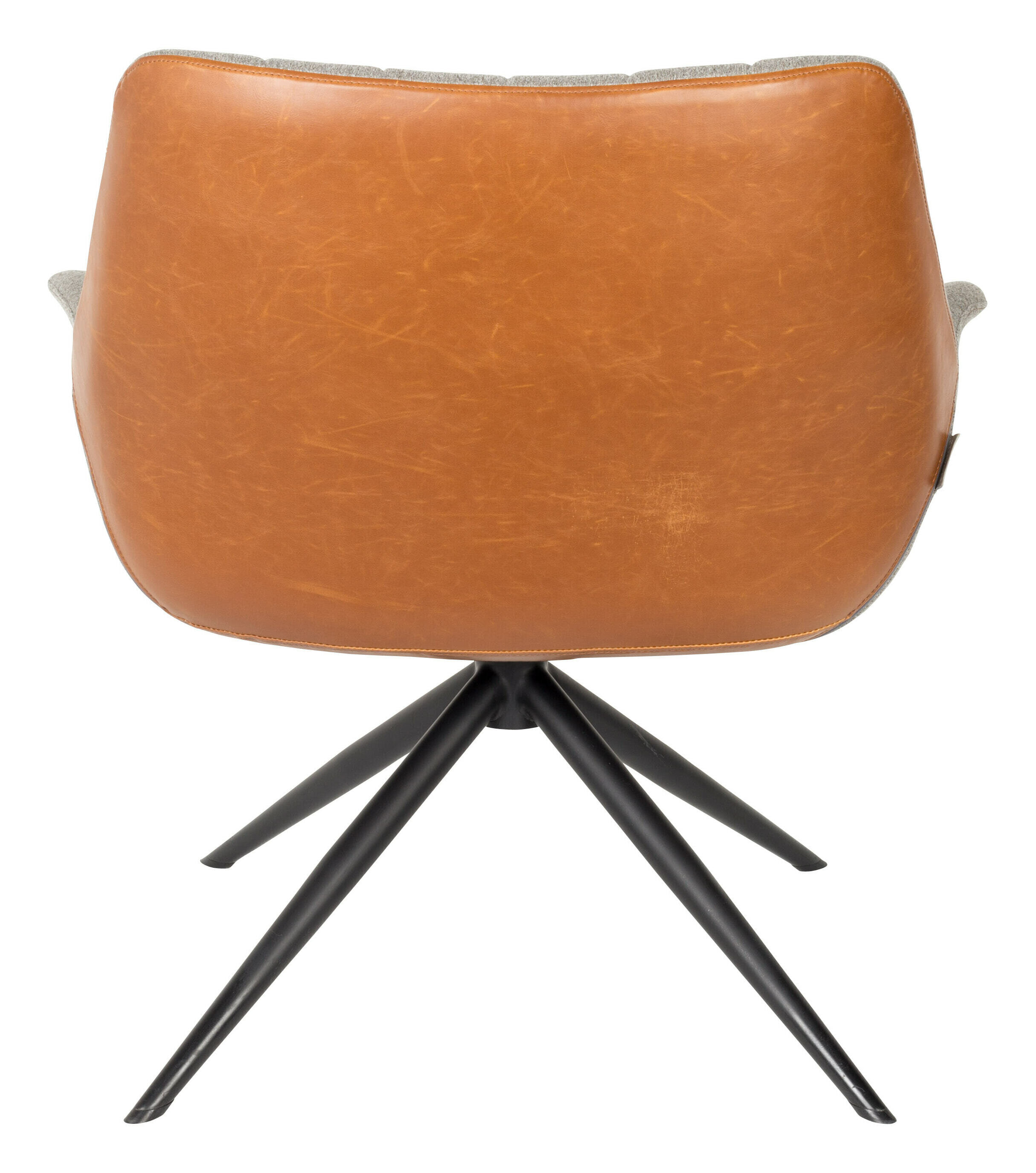Zuiver Draaifauteuil 'Doulton' PU en stof, kleur Grijs/Bruin