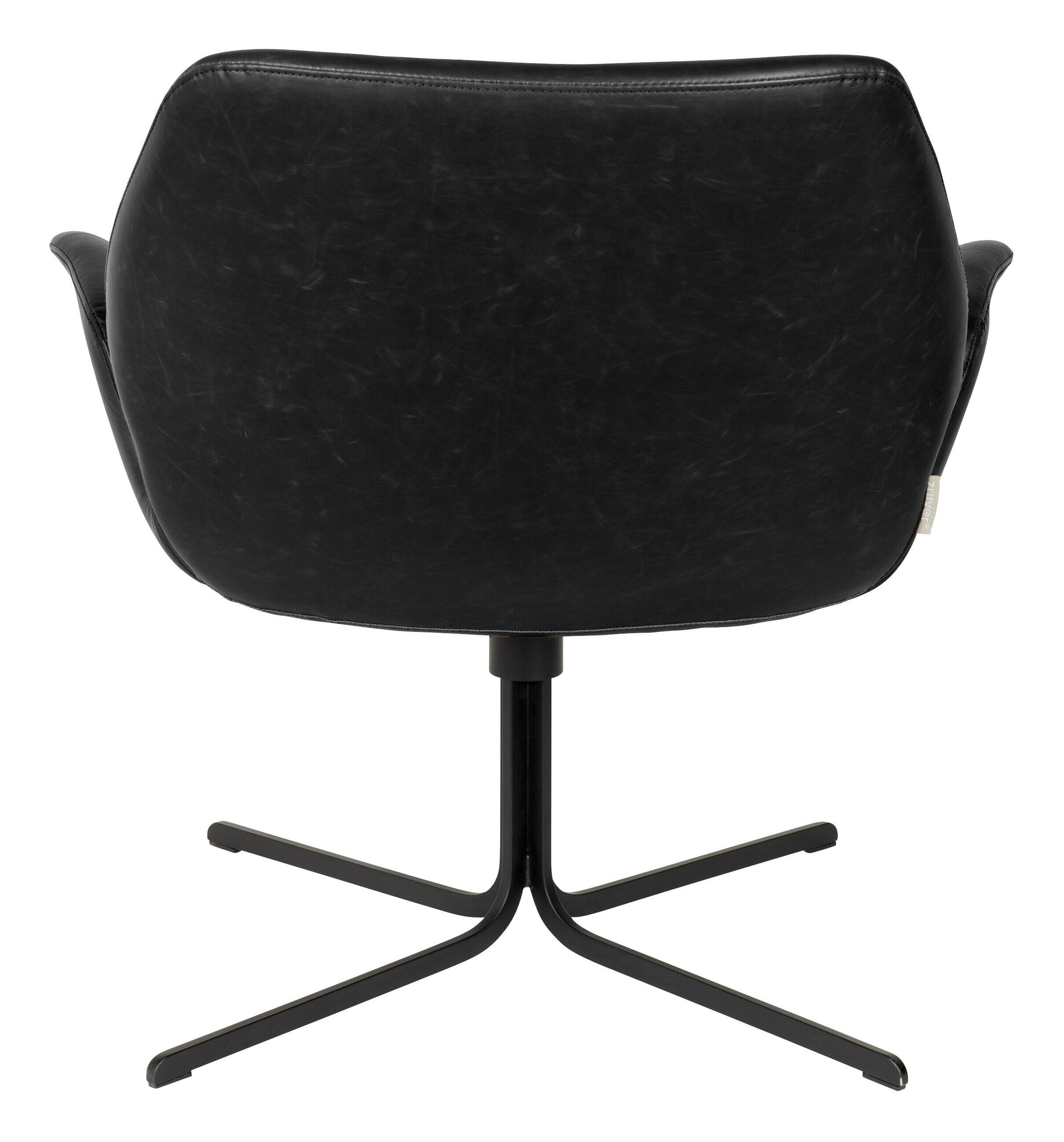 Zuiver Draaibare Fauteuil 'Nikki' Vintage PU leer, kleur Zwart