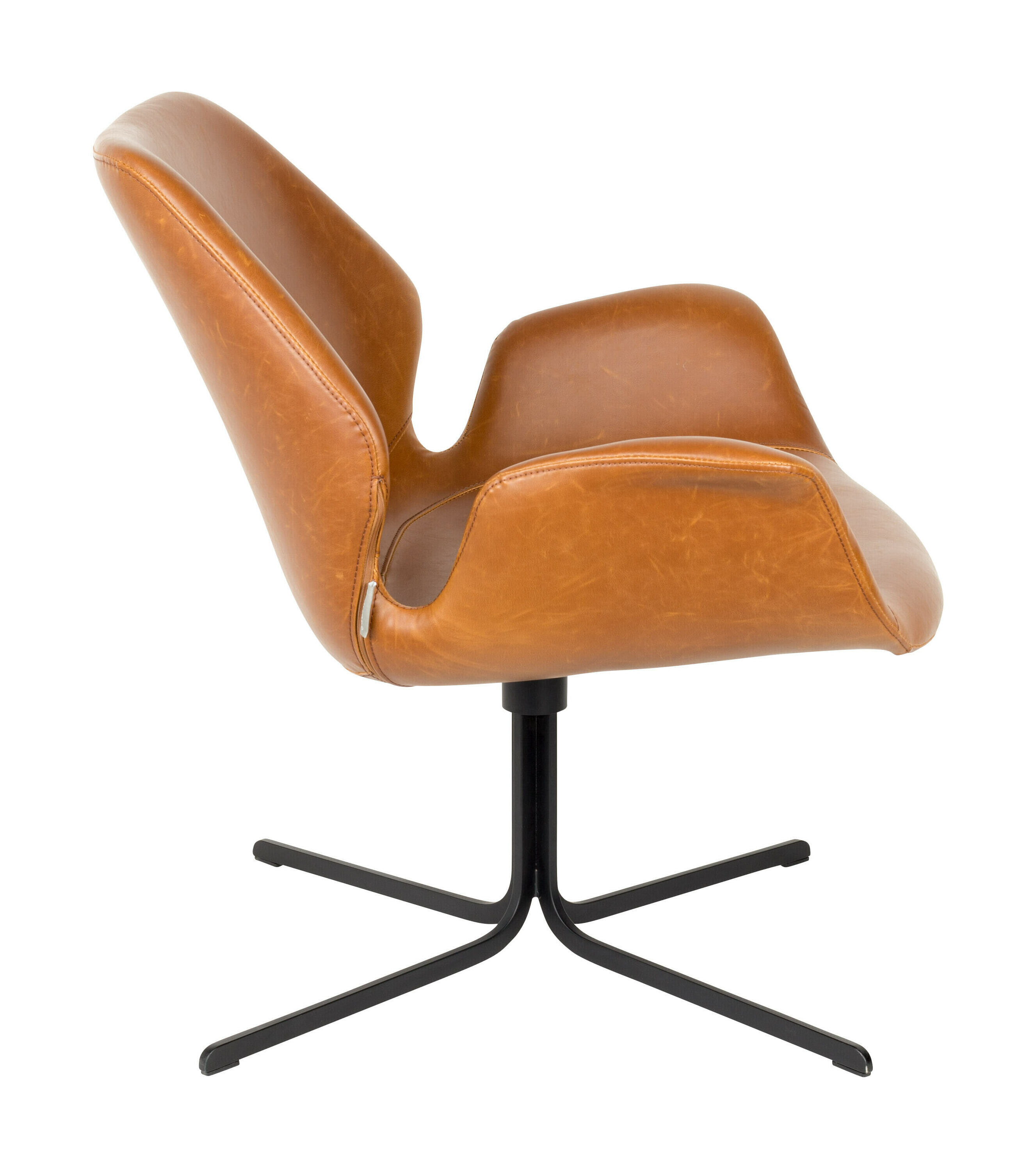 Zuiver Draaibare Fauteuil 'Nikki' Vintage PU leder