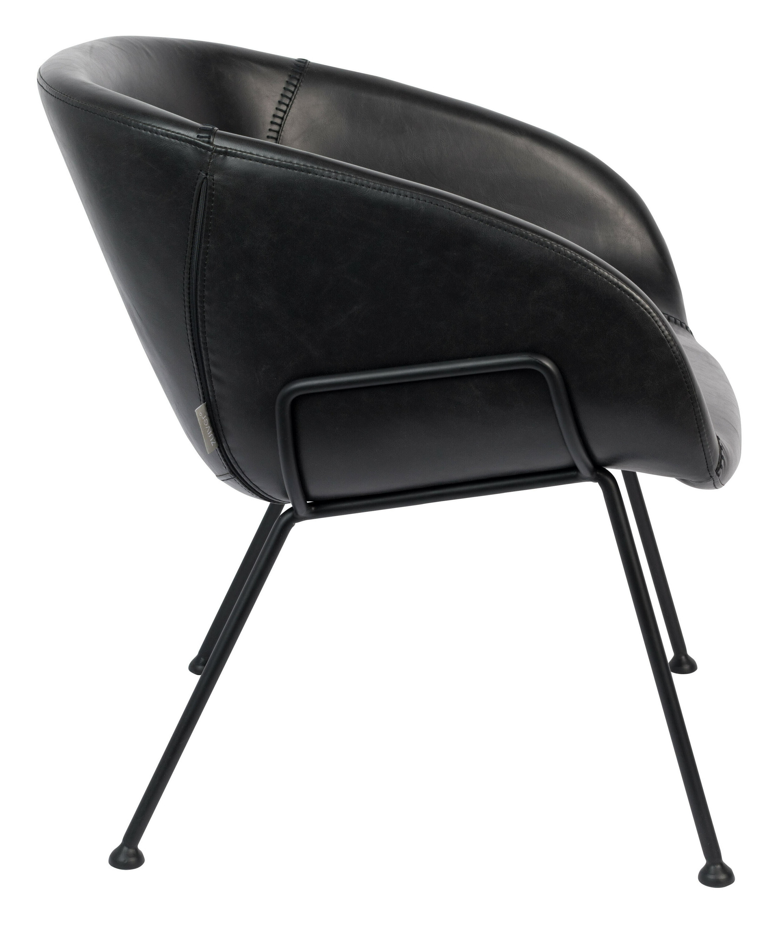 Zuiver Fauteuil 'Feston' PU leer, kleur Zwart