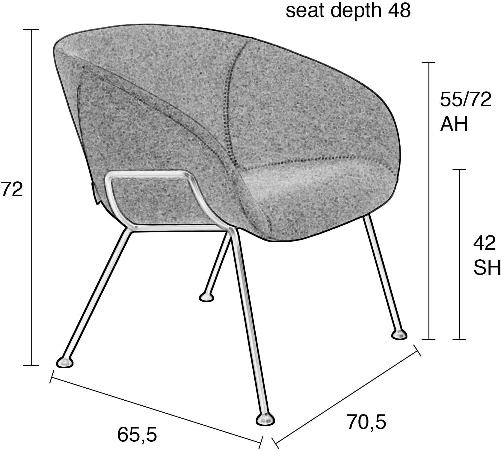 Zuiver Fauteuil 'Feston' Stof, kleur Grijs